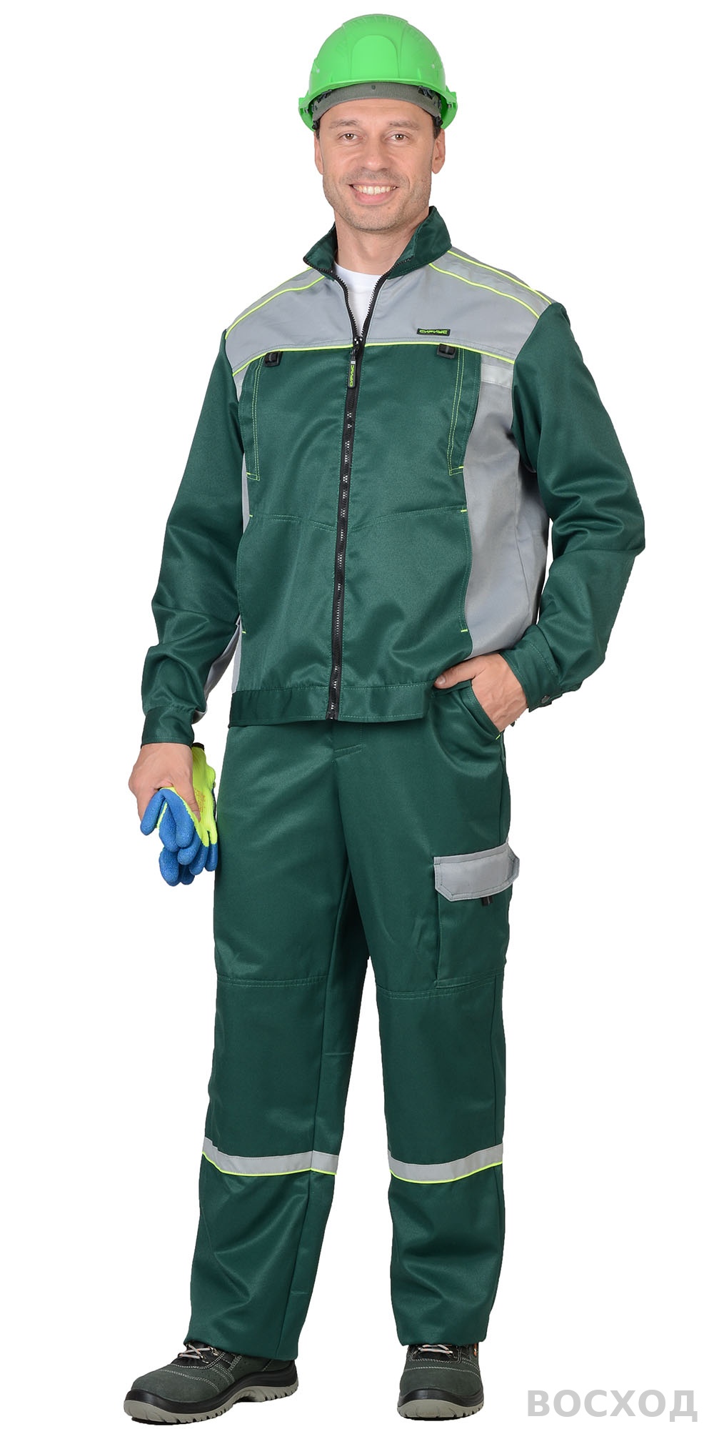 Костюм СИРИУС-ПРАКТИК-1 куртка, п/к со св. серым