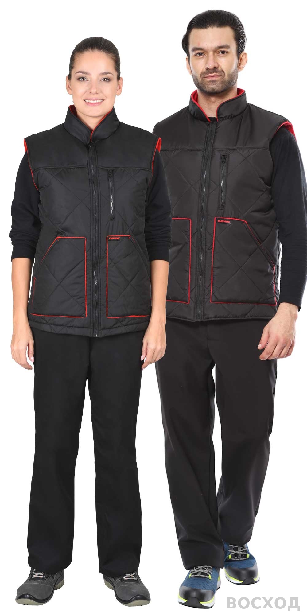 Жилет СИРИУС-ЕВРОПА удлиненный (на подкладке флис) черный