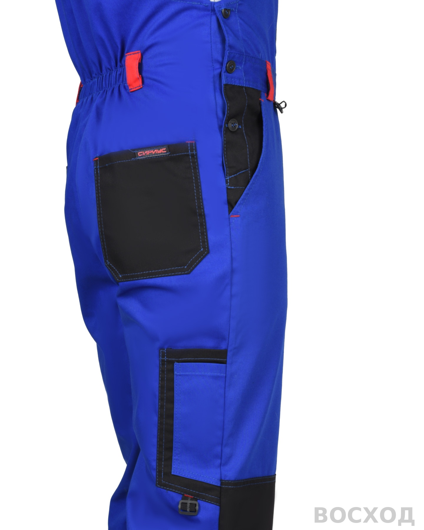 Костюм СИРИУС-СТАН куртка, п/к с красной и черной отделкой