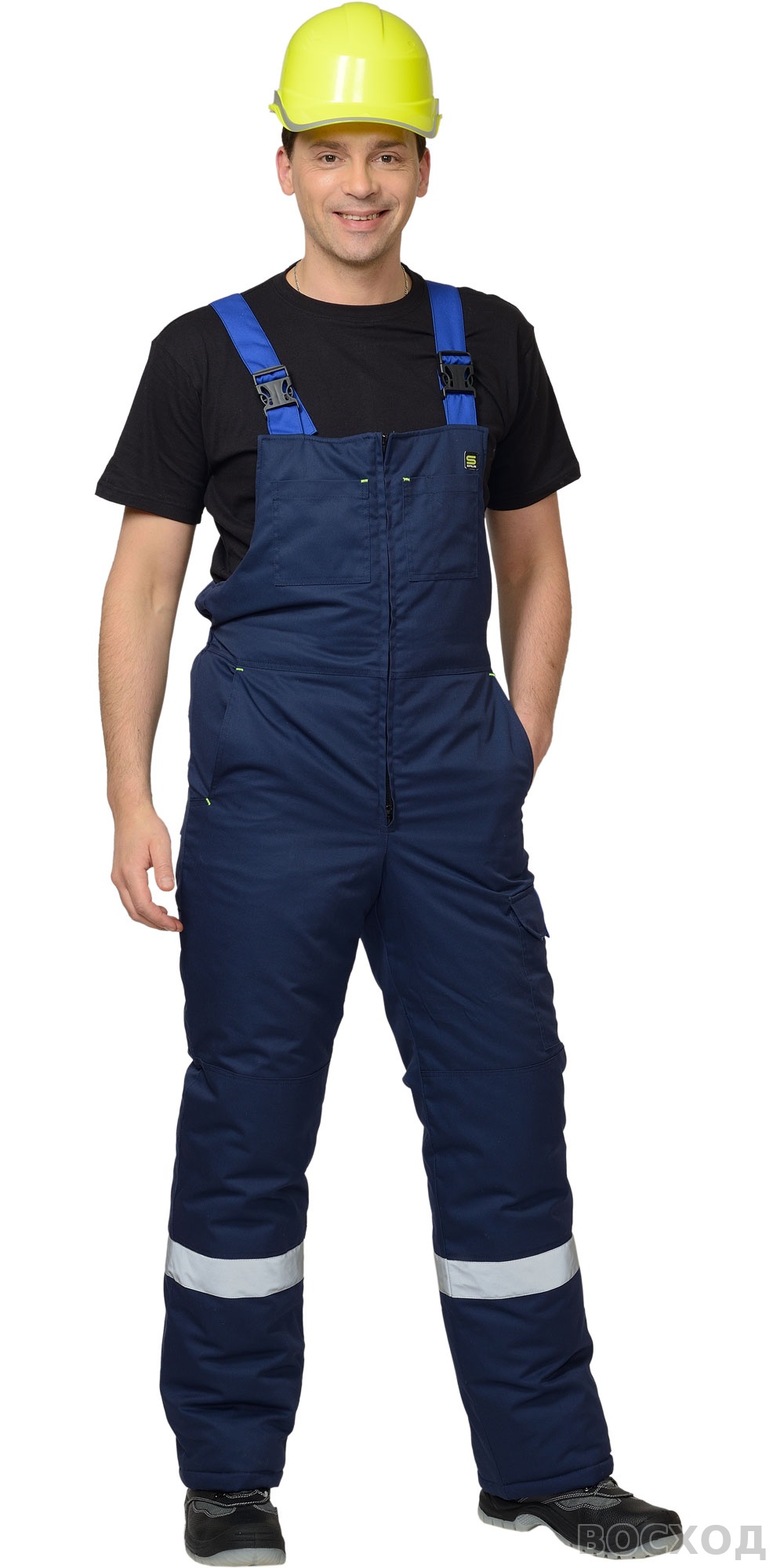 Костюм СИРИУС-БОСТОН куртка, п/к т. с васильковой и чёрной отд.