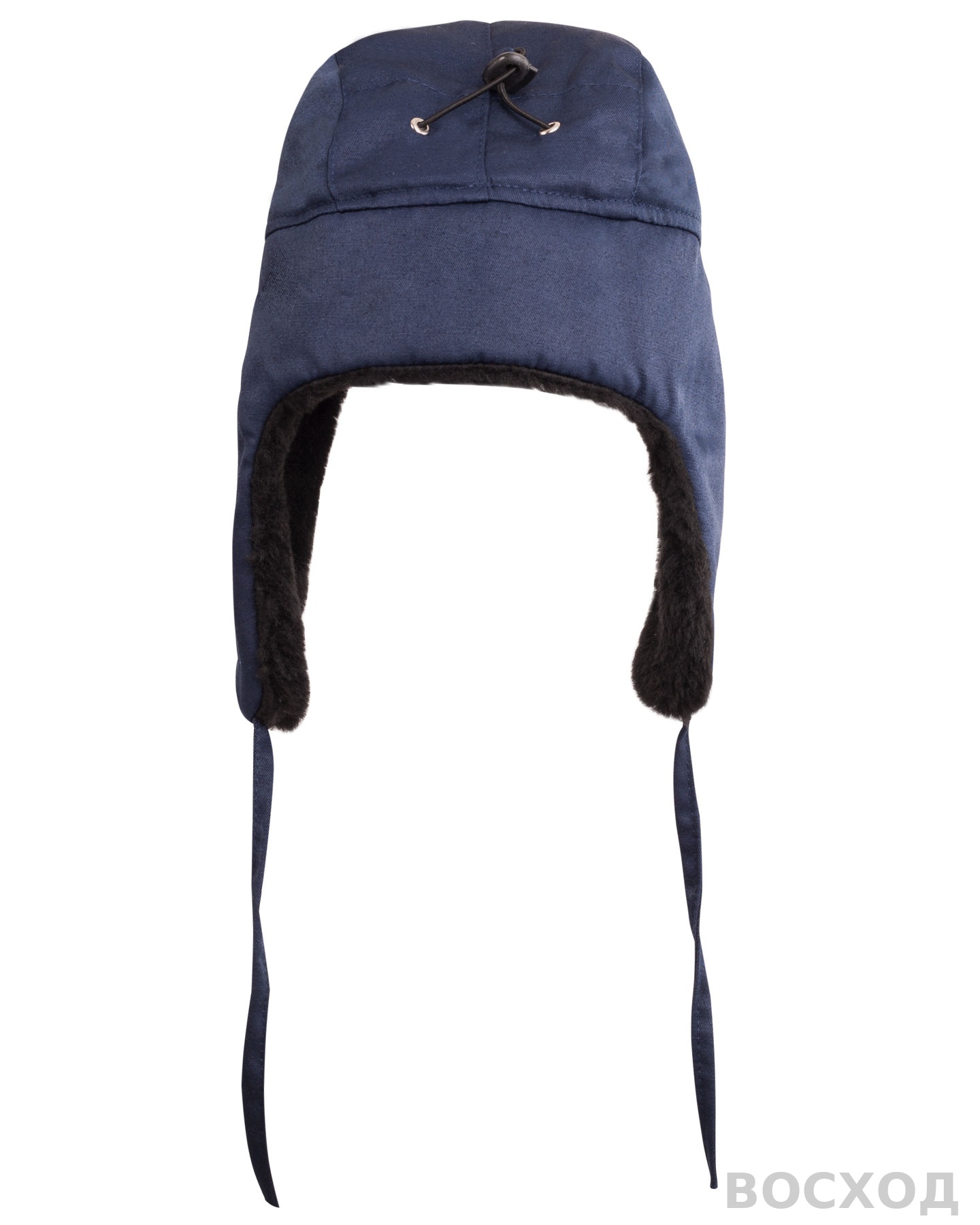 Шапка-ушанка СИРИУС-ЛЮКС синяя (тк. смесовая)