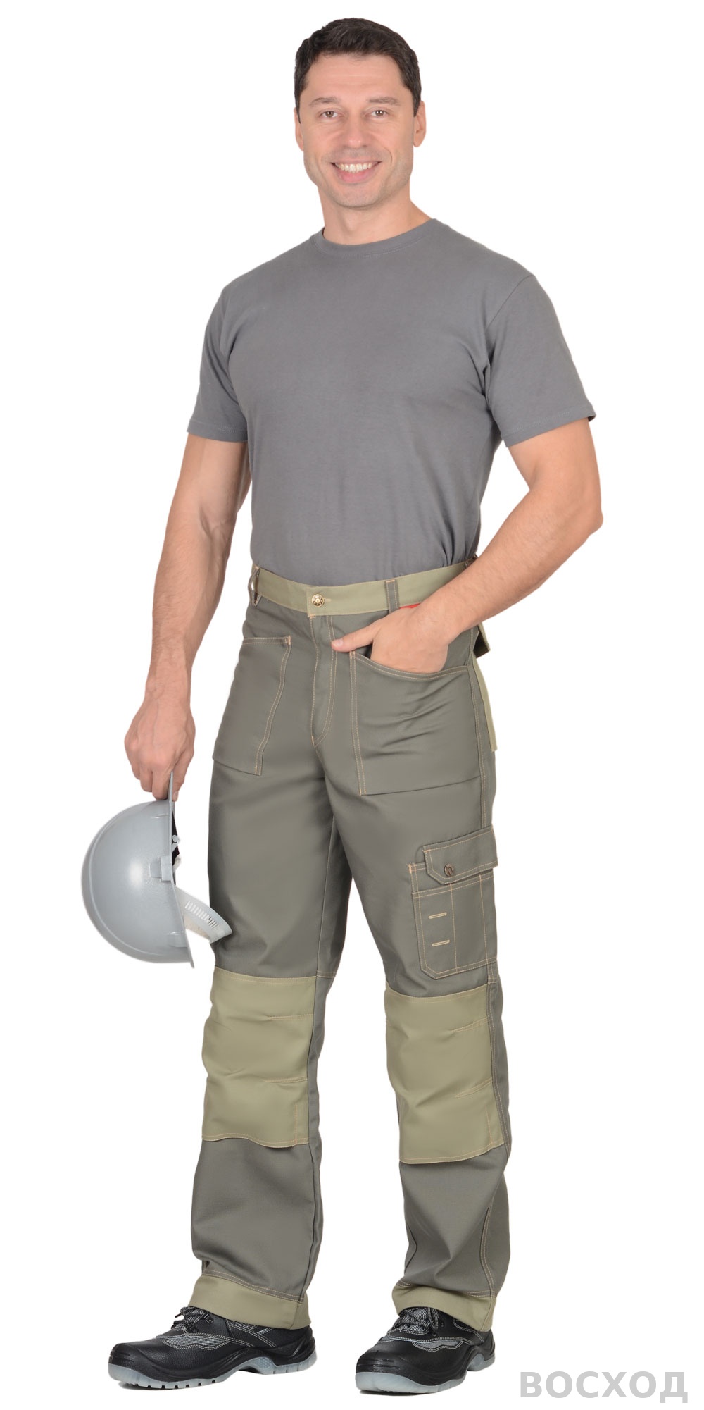 Брюки СИРИУС-ВЕСТ-ВОРК т. со св.оливковым пл. 275 г/кв.м