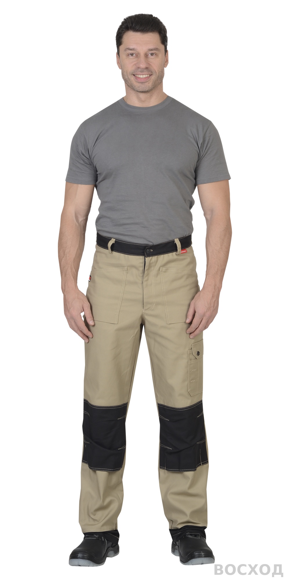 Брюки СИРИУС-ВЕСТ-ВОРК бежевый с черным пл. 275 г/кв.м