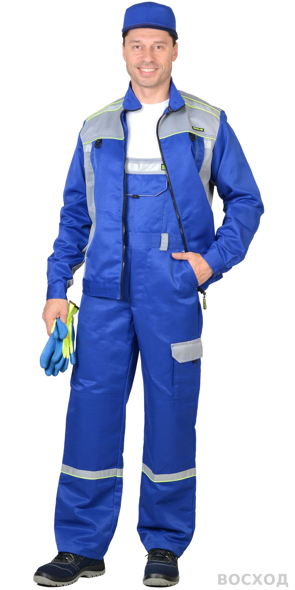 Костюм СИРИУС-ПРАКТИК куртка, п/к со св.серым