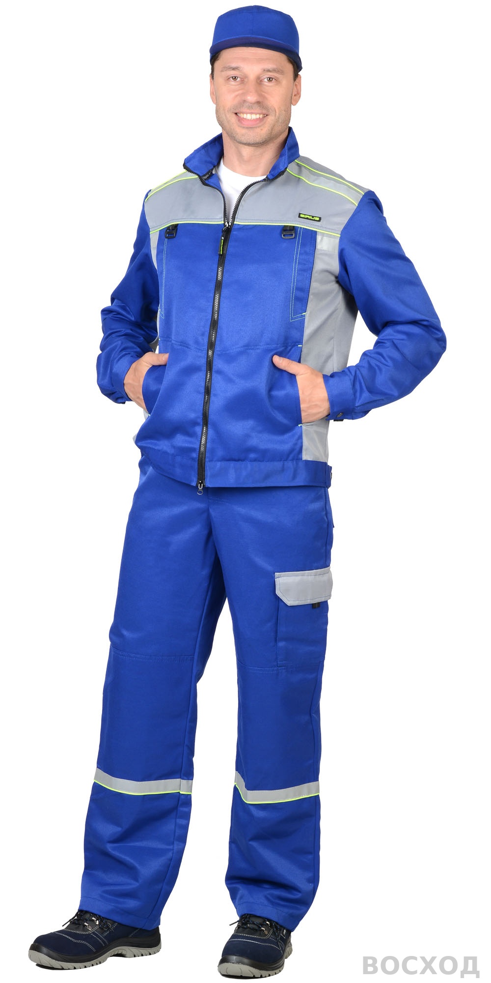 Костюм СИРИУС-ПРАКТИК куртка, п/к со св.серым