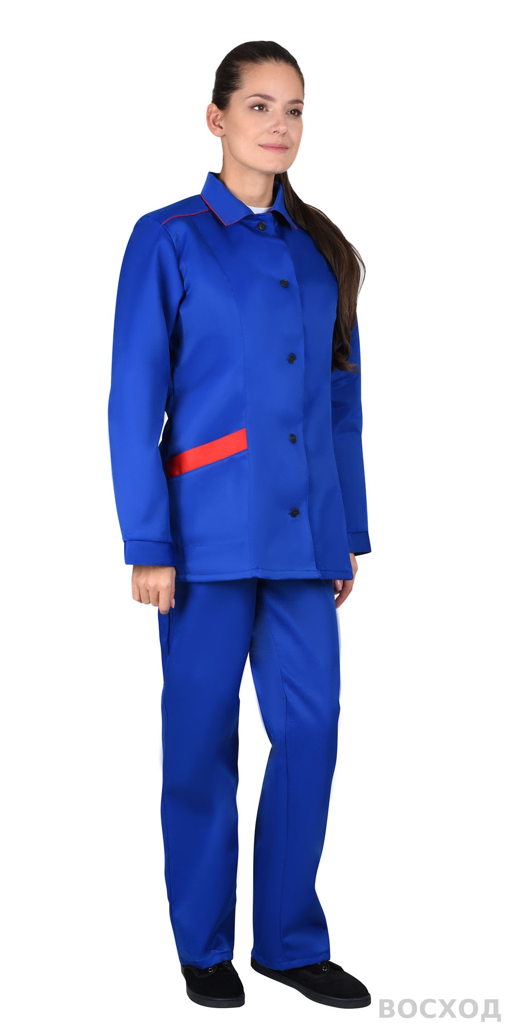 Костюм СИРИУС-ЗОЛУШКА женский, куртка, брюки, с красной отделкой