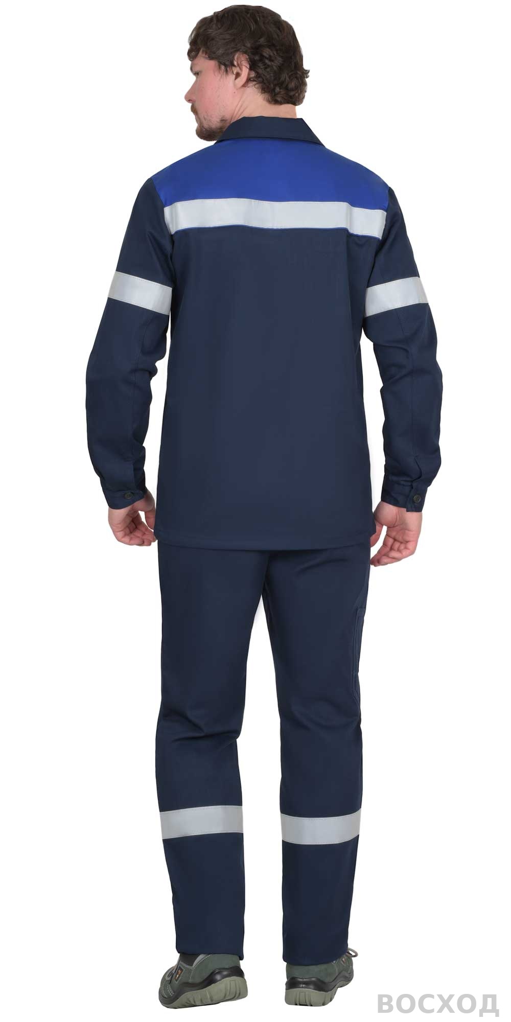 Костюм СИРИУС-СУРГУТ-РОСС куртка, п/к, антистат. МВО, с васильковым и СОП