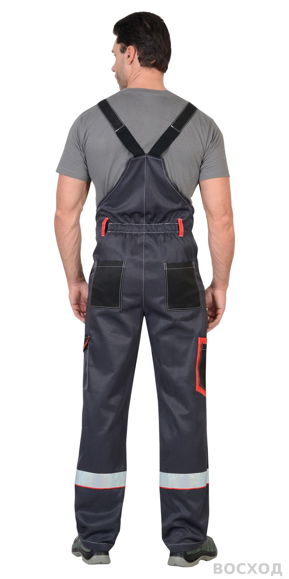 Костюм СИРИУС-ПОЛИНОМ куртка, п/к, темно- со светло-серым, черным, красным и СОП