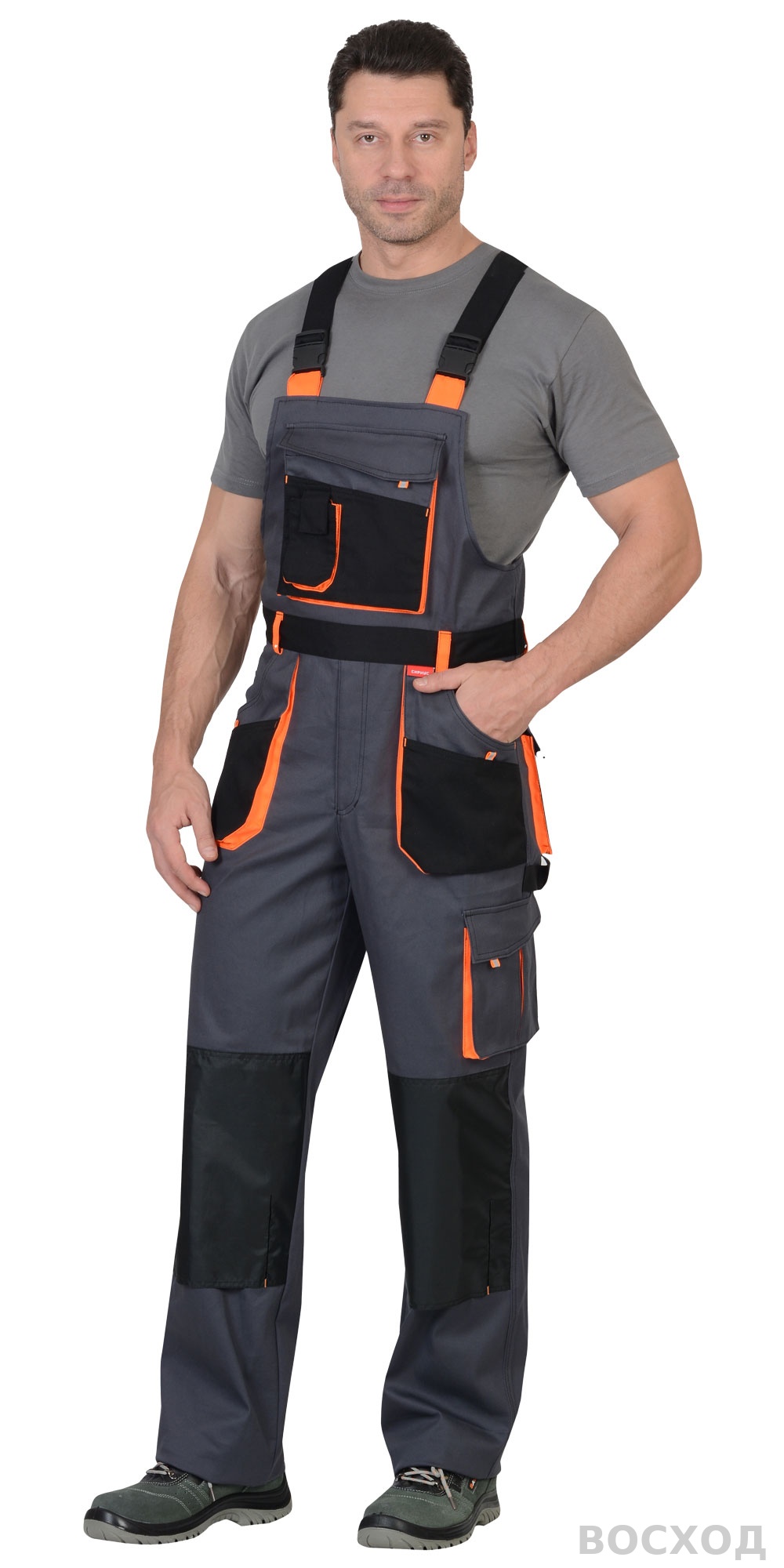 Полукомбинезон СИРИУС-МАНХЕТТЕН т. с оранж. и черным тк. стрейч пл. 250 г/кв.м