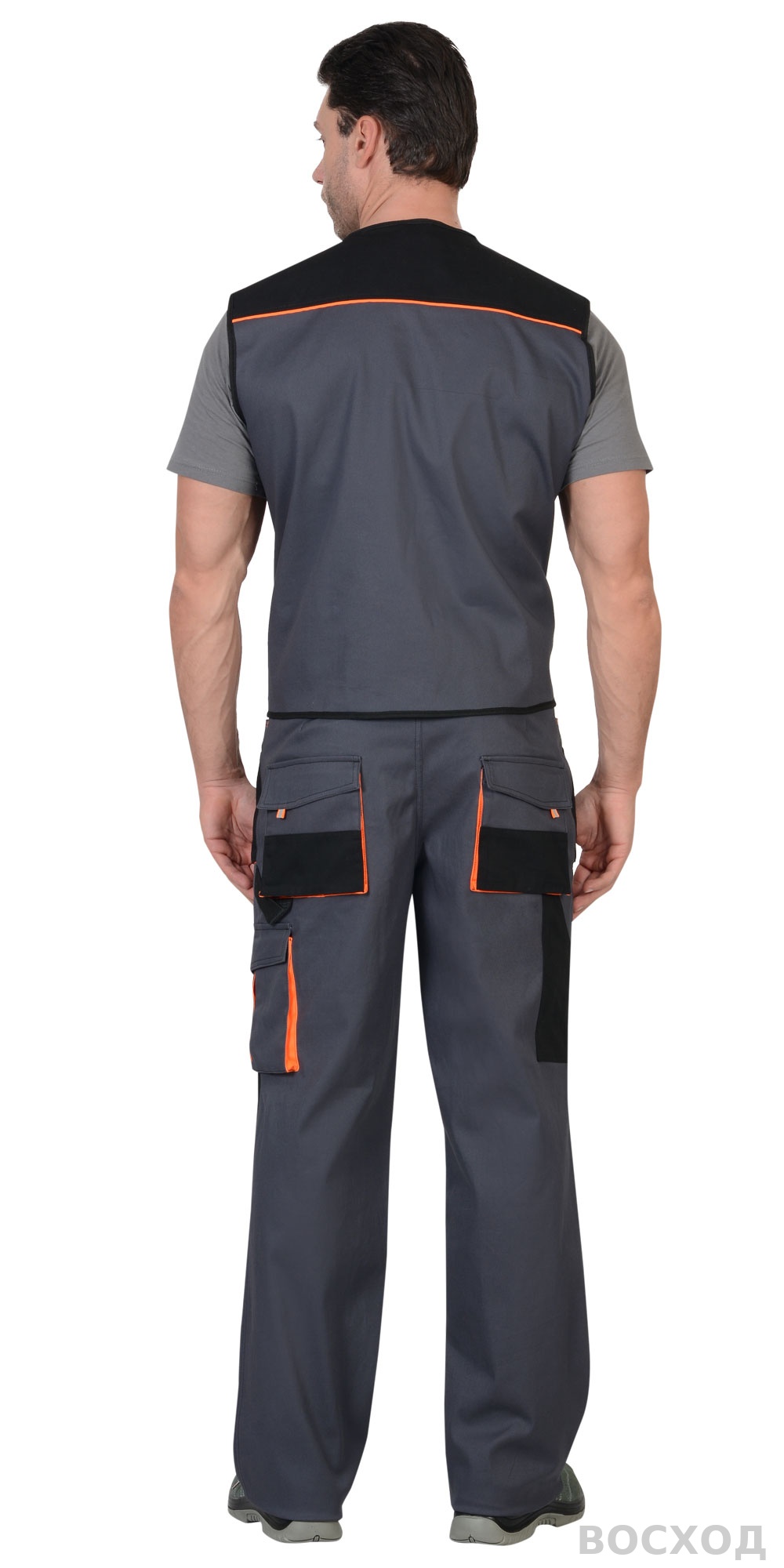 Жилет СИРИУС-МАНХЕТТЕН т. с оранж. и черным тк. стрейч пл. 250 г/кв.м