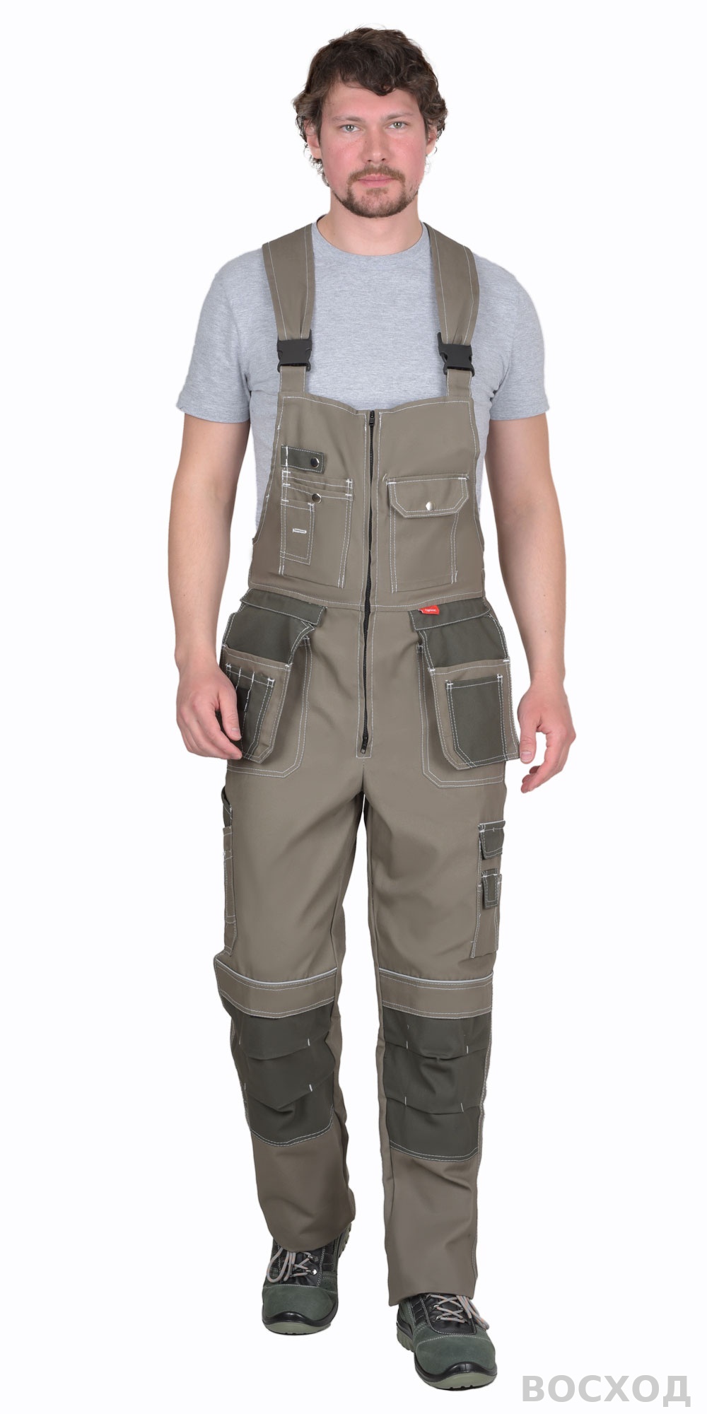 Полукомбинезон СИРИУС-ТОКИО т. с хаки 100%х/б пл. 265 г/кв.м