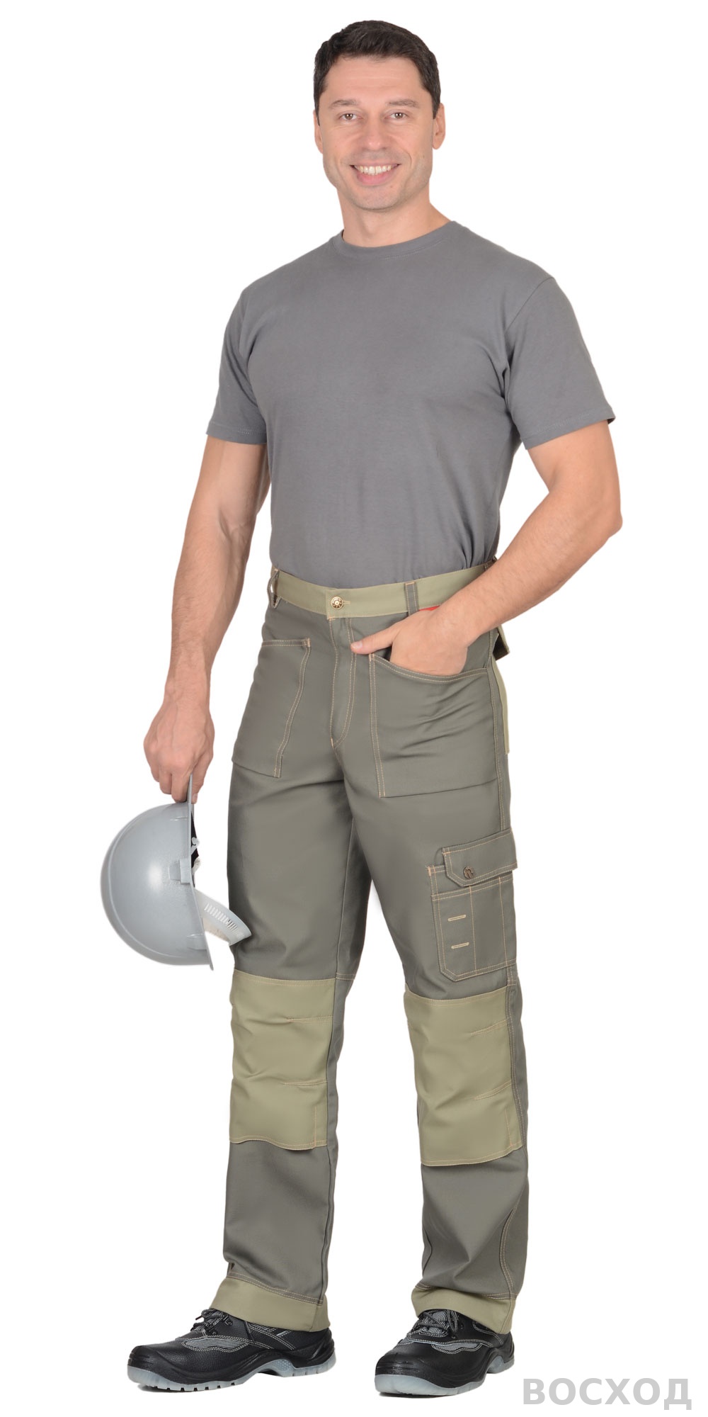 Костюм СИРИУС-ВЕСТ-ВОРК куртка дл., брюки т. со св.оливковым пл. 275 г/кв.м