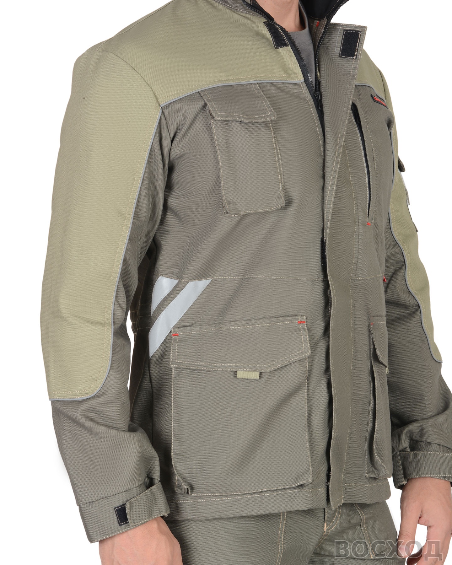 Костюм СИРИУС-ВЕСТ-ВОРК куртка дл., брюки т. со св.оливковым пл. 275 г/кв.м