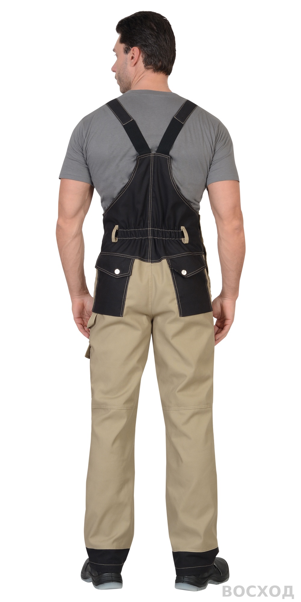 Костюм летний СИРИУС-ВЕСТ-ВОРК куртка кор., п/к бежевый с черным пл. 275 г/кв.м