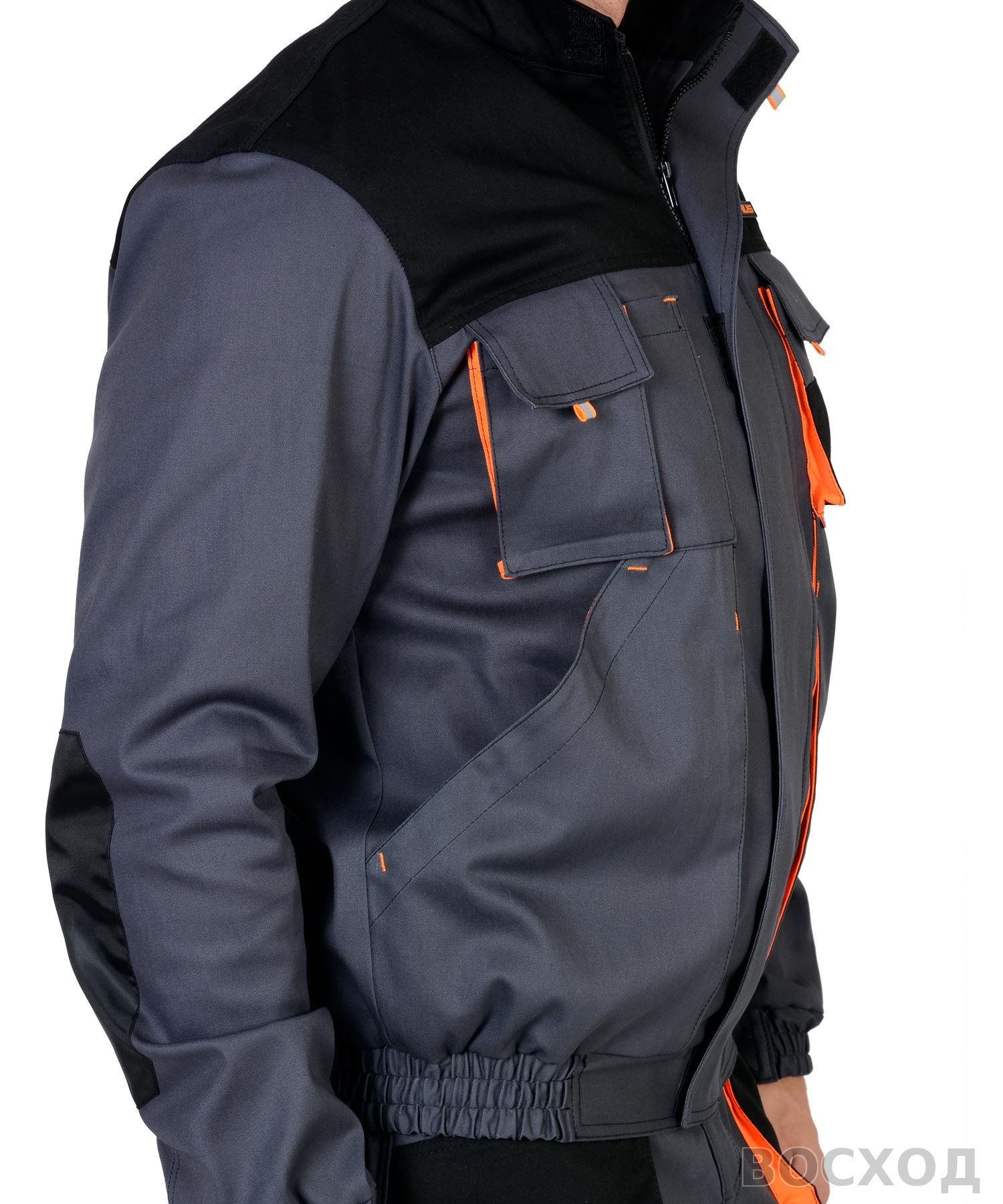 Костюм СИРИУС-МАНХЕТТЕН кор. кур., бр., т. с оранж. и черым тк. стрейч пл. 250 г/кв.м