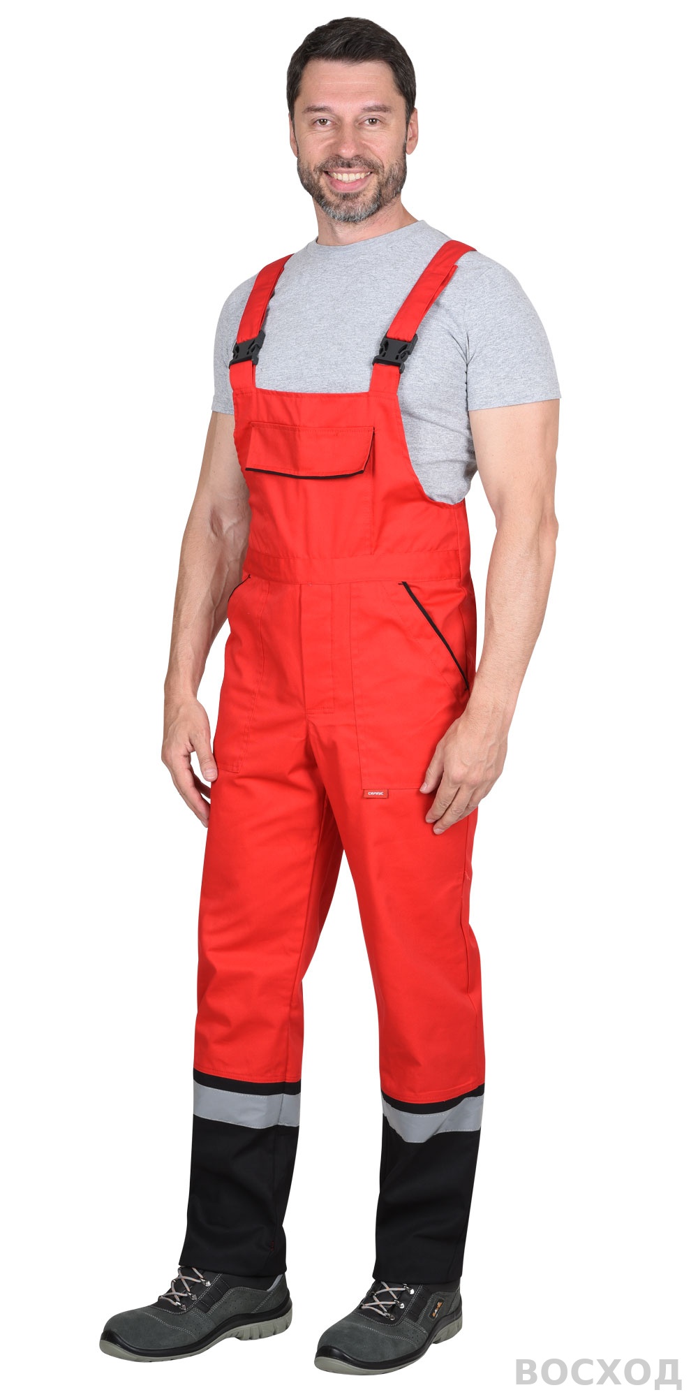 Костюм СИРИУС-МАСТЕР летний: куртка, полукомбинезон, с чёрной отделкой