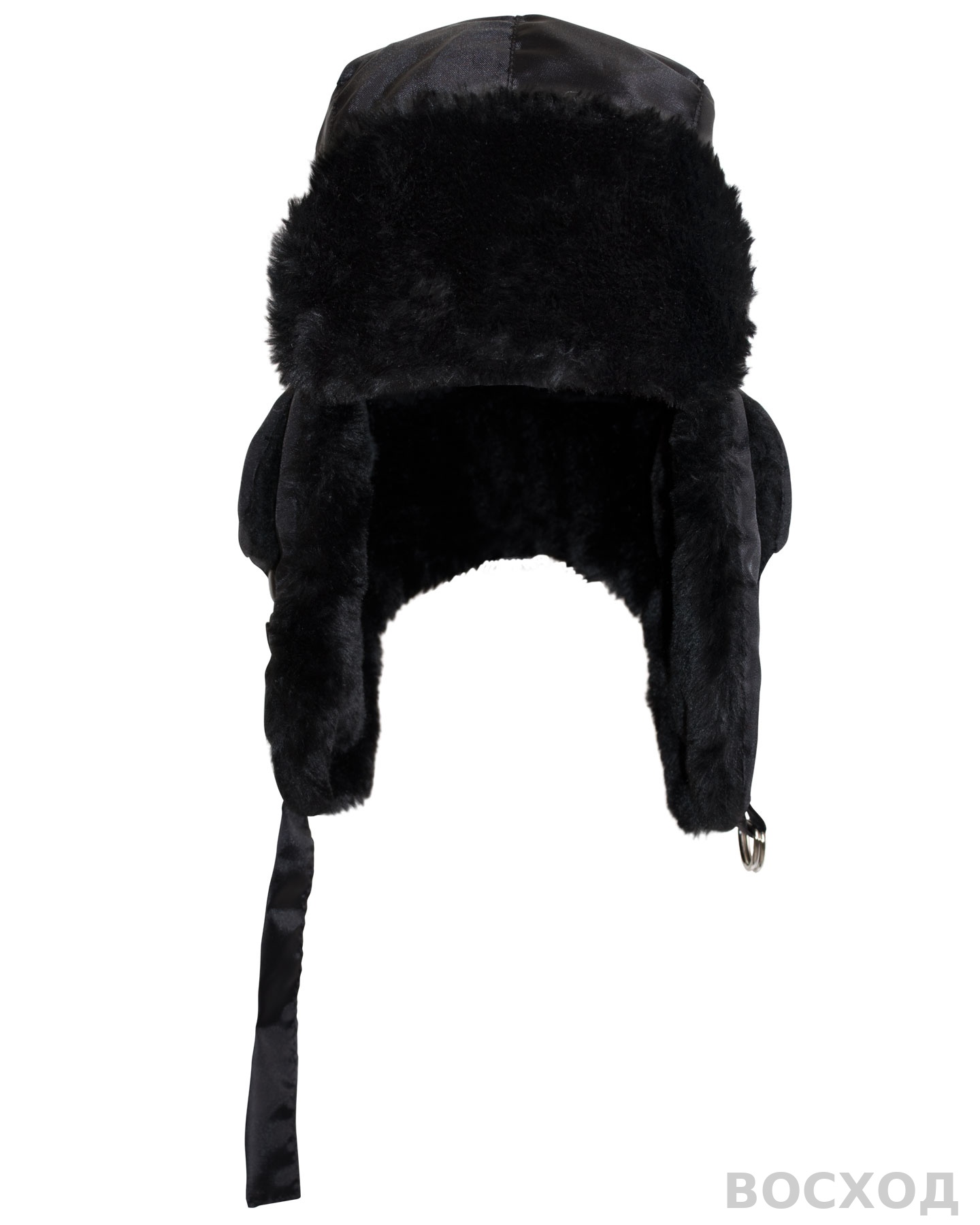 Шапка-ушанка СИРИУС-ЕВРО плюс черная (тк. Оксфорд)