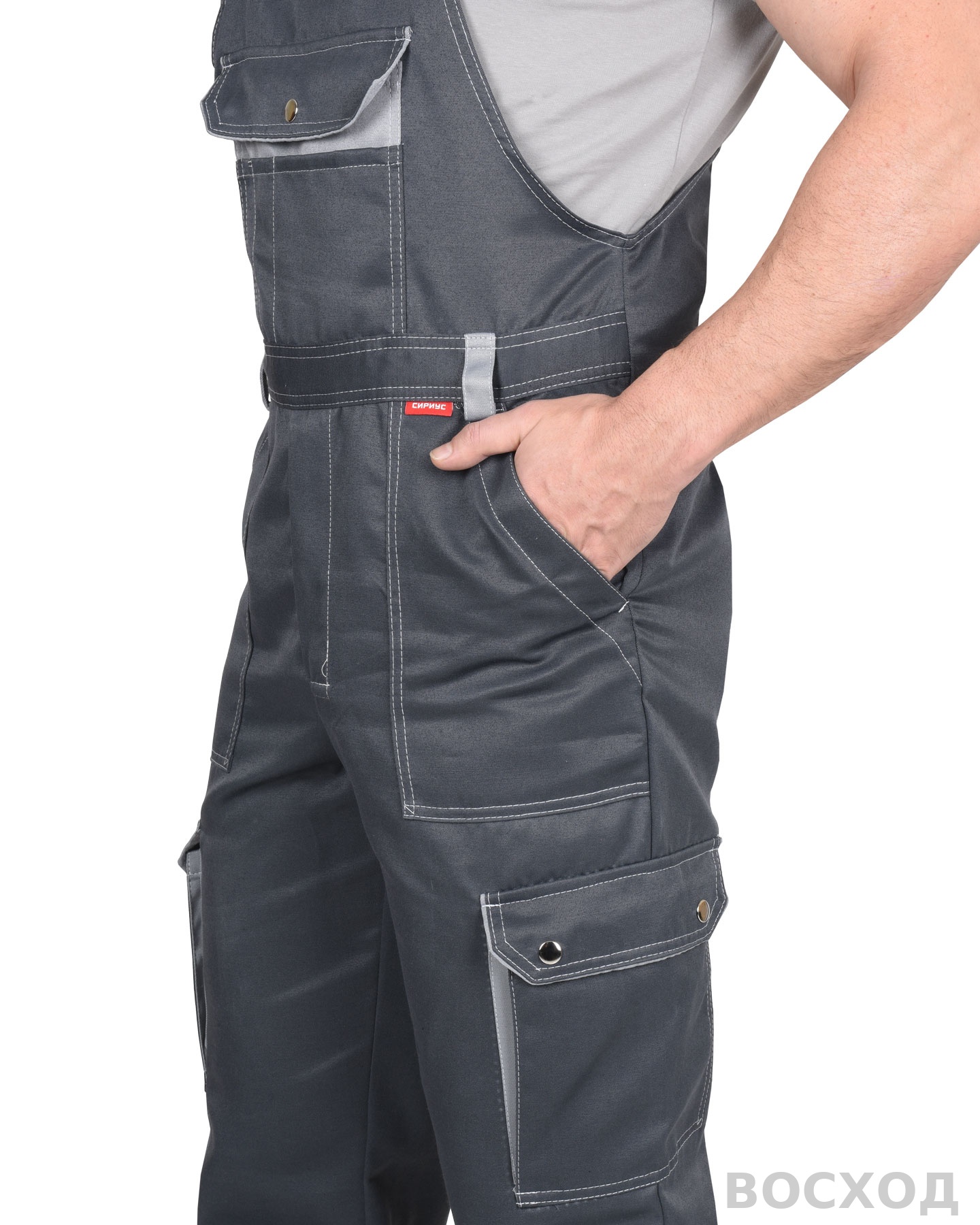 Костюм СИРИУС-ТИТАН куртка, п/к со св.серым и СОП и лимонным кантом