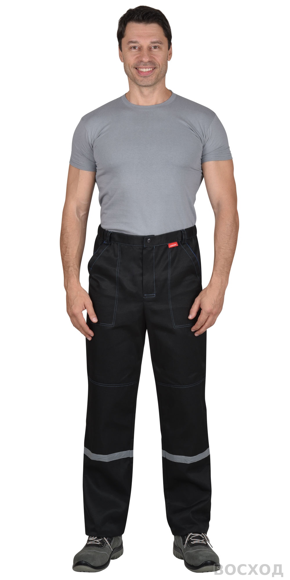 Костюм СИРИУС-МЕХАНИК куртка, брюки черный с васильковым и СОП