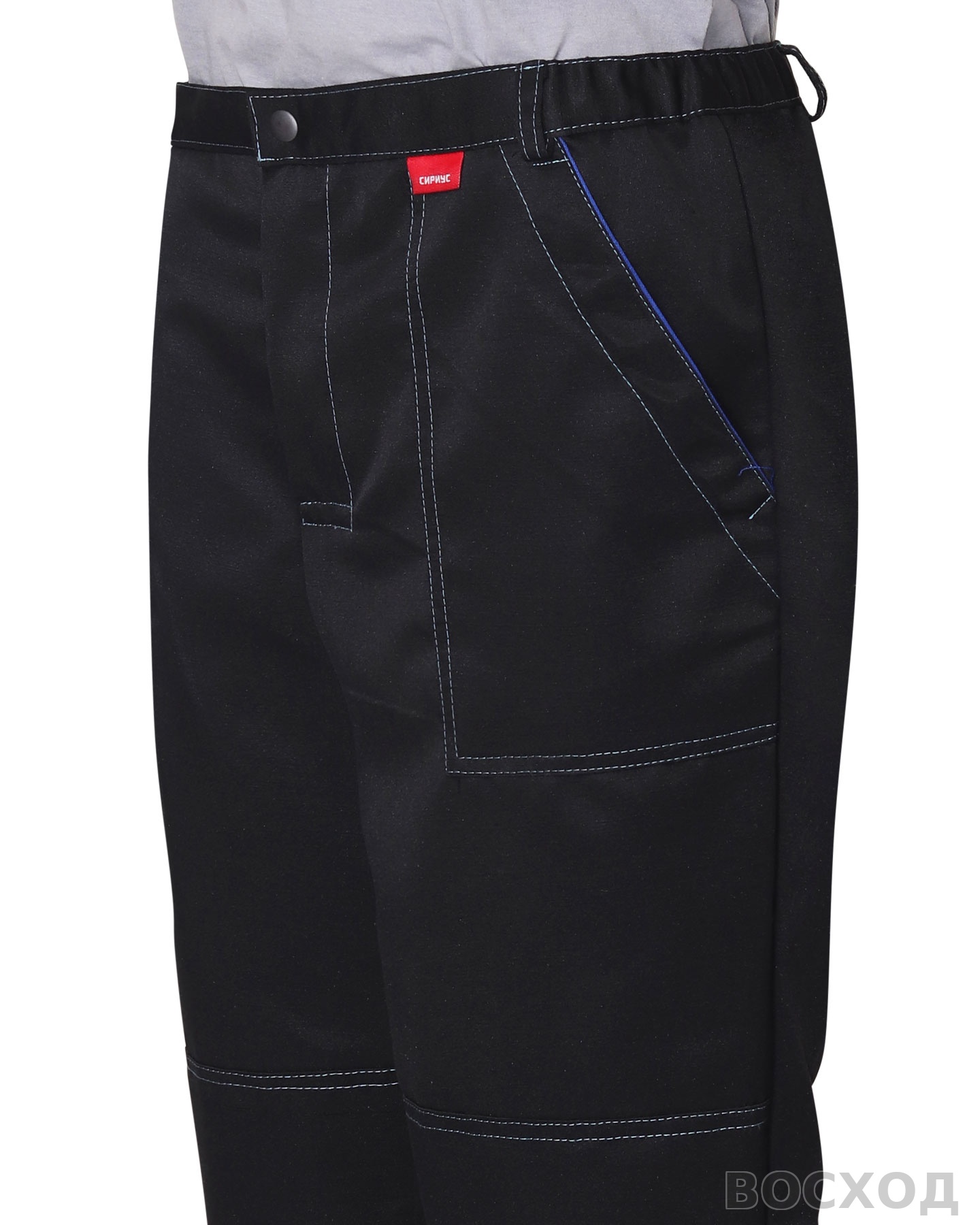 Костюм СИРИУС-МЕХАНИК куртка, брюки черный с васильковым и СОП