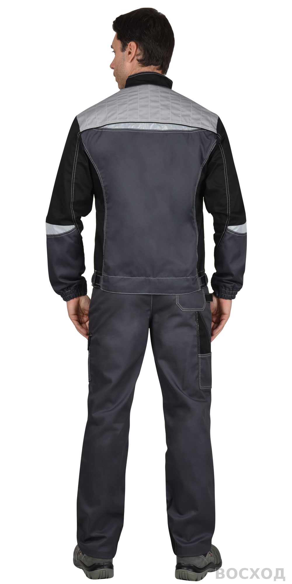 Куртка СИРИУС-ФАВОРИТ-МЕГА темно-серая с черным