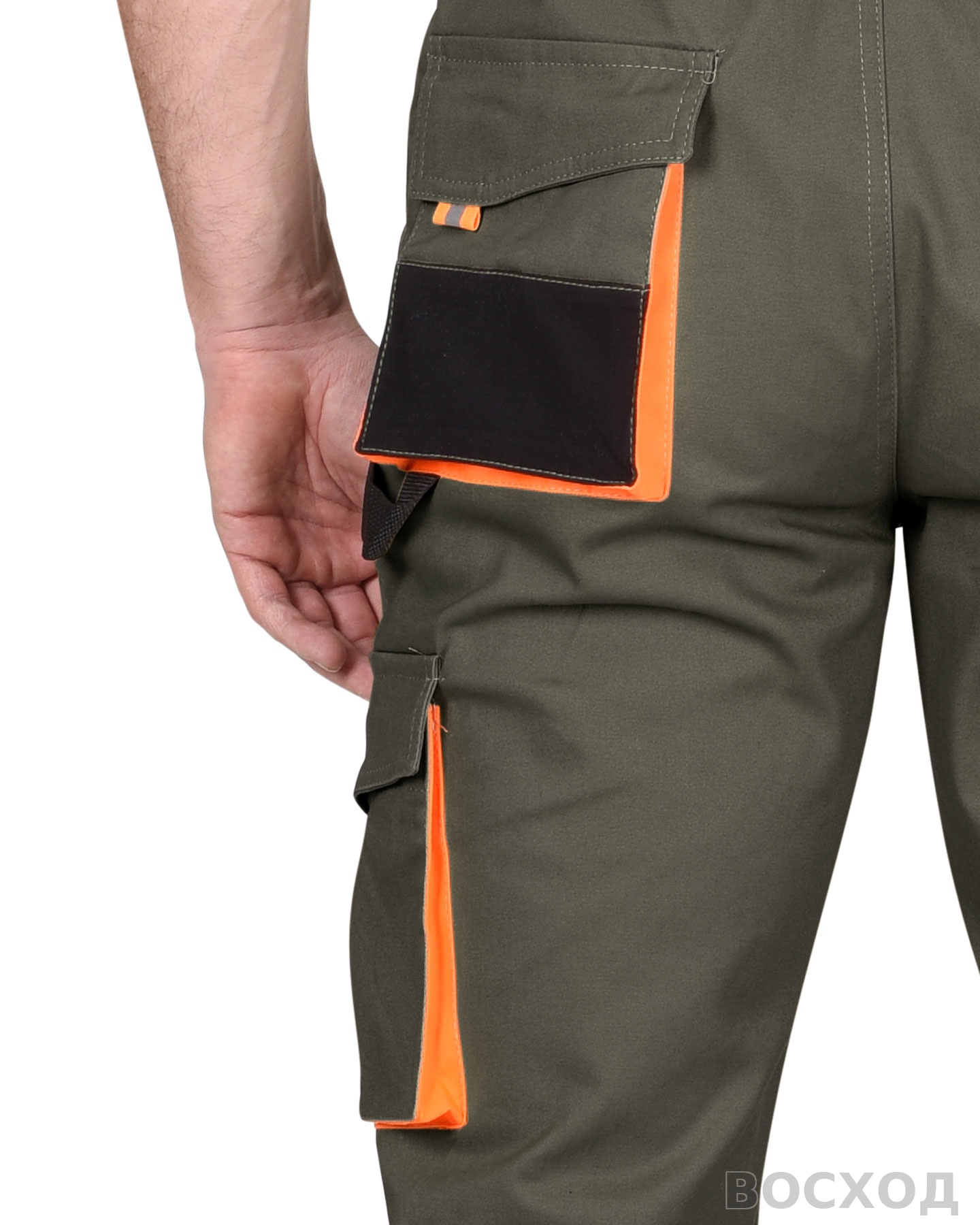 Полукомбинезон СИРИУС-МАНХЕТТЕН с оранжевым и чер. тк. мех. стрейч пл 260 г/кв.м