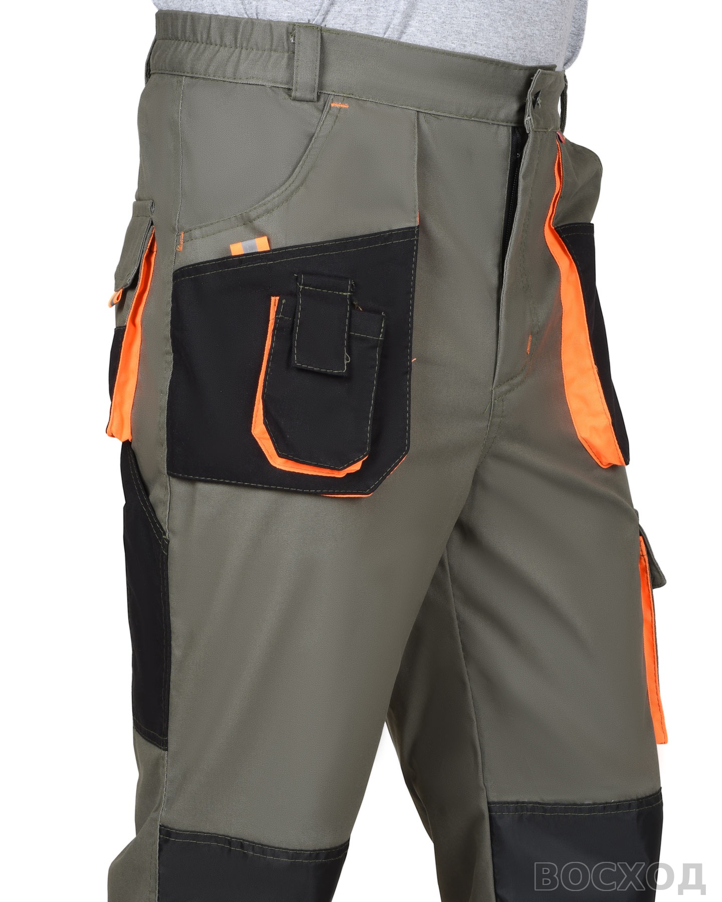 Брюки СИРИУС-МАНХЕТТЕН с оранжевым и чер. тк. мех. стрейч пл 260 г/кв.м