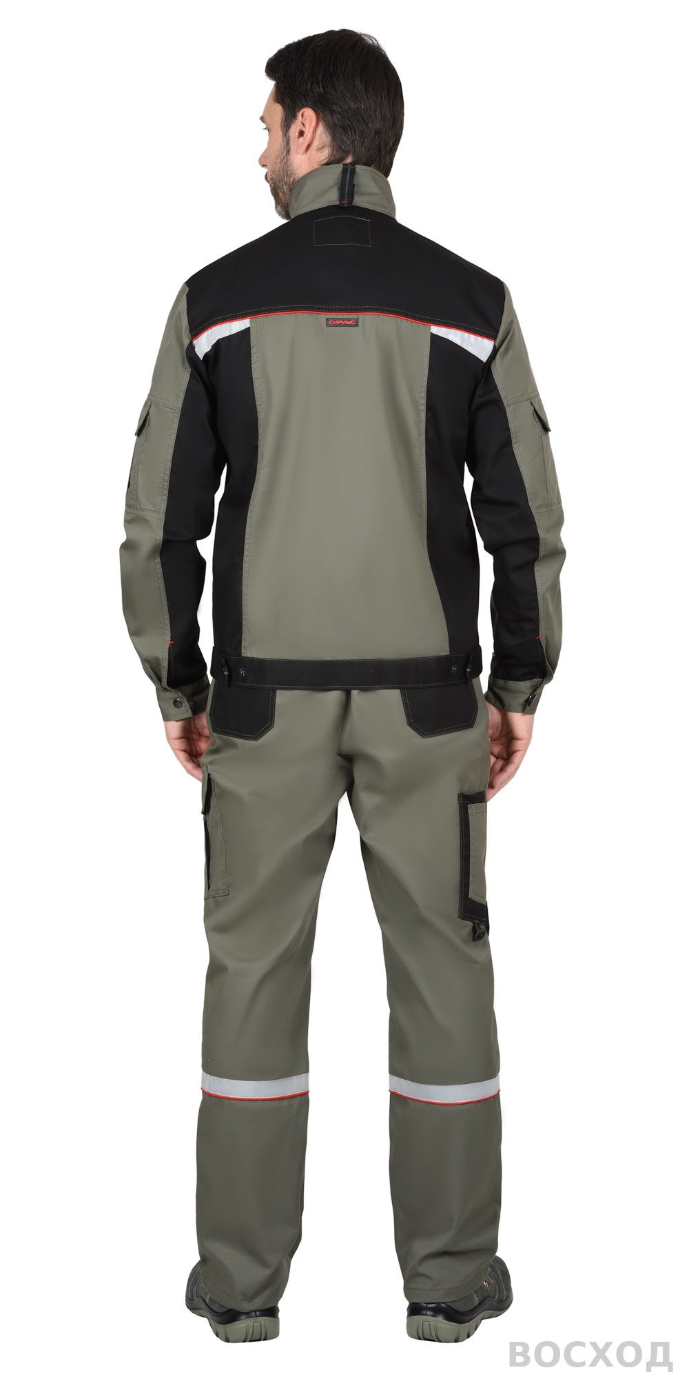 Куртка СИРИУС-СТАН оливковая с черным и красным