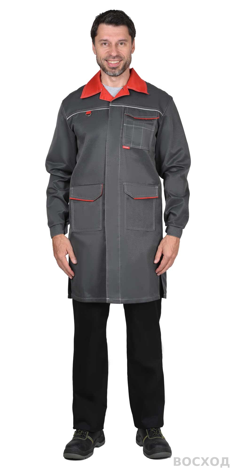 Халат СИРИУС-ФЛОРИДА мужской с красным