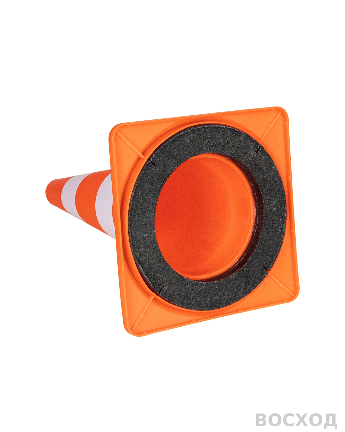 Конус сигнальный дорожный КС-2,4 520 мм с утяжелителем, две белых полосы