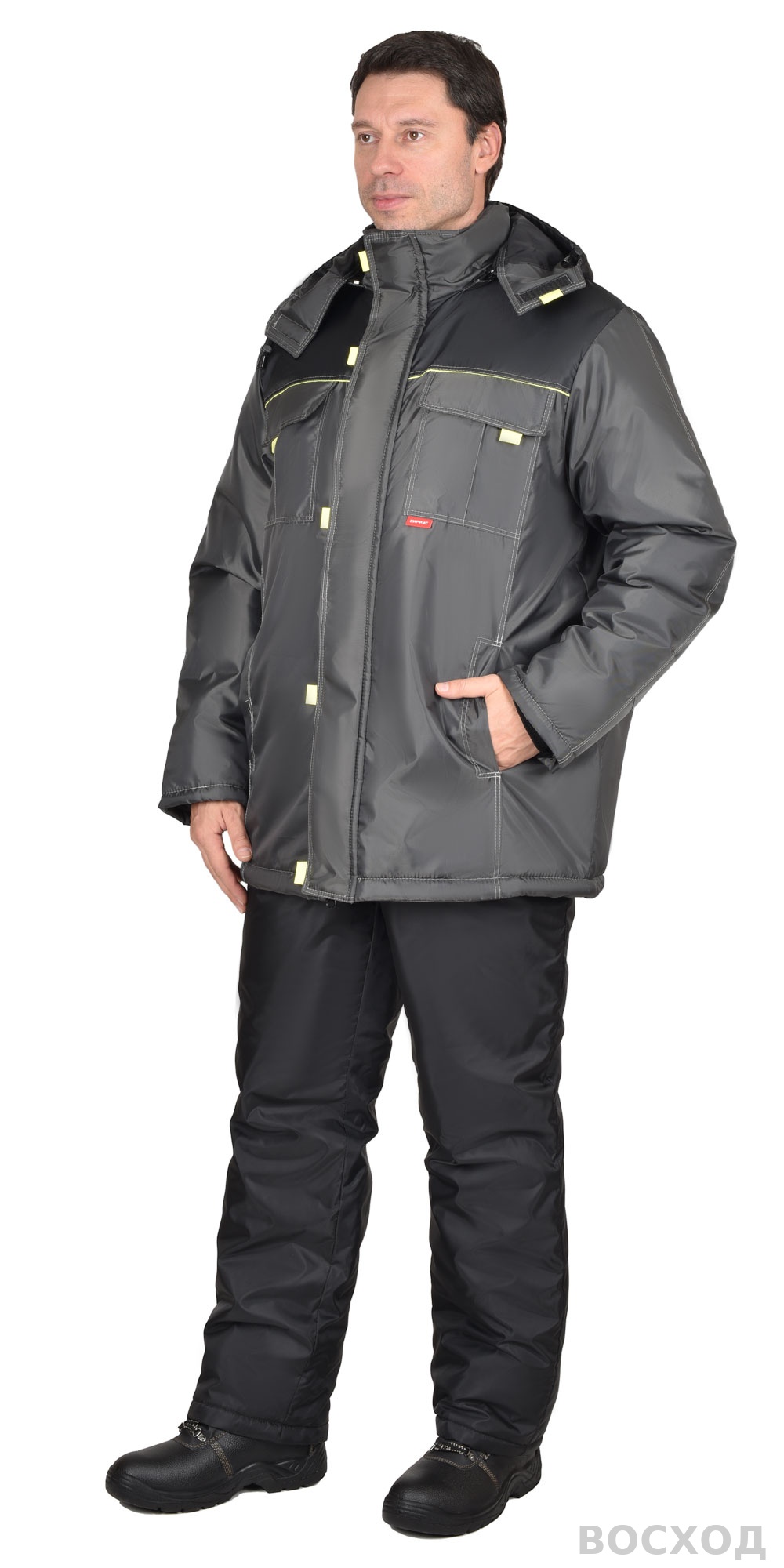 Костюм СИРИУС-ФАВОРИТ куртка, полукомбинезон, т. с серым