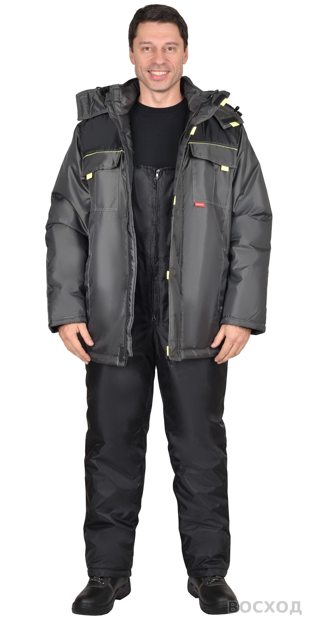 Костюм СИРИУС-ФАВОРИТ куртка, полукомбинезон, т. с серым