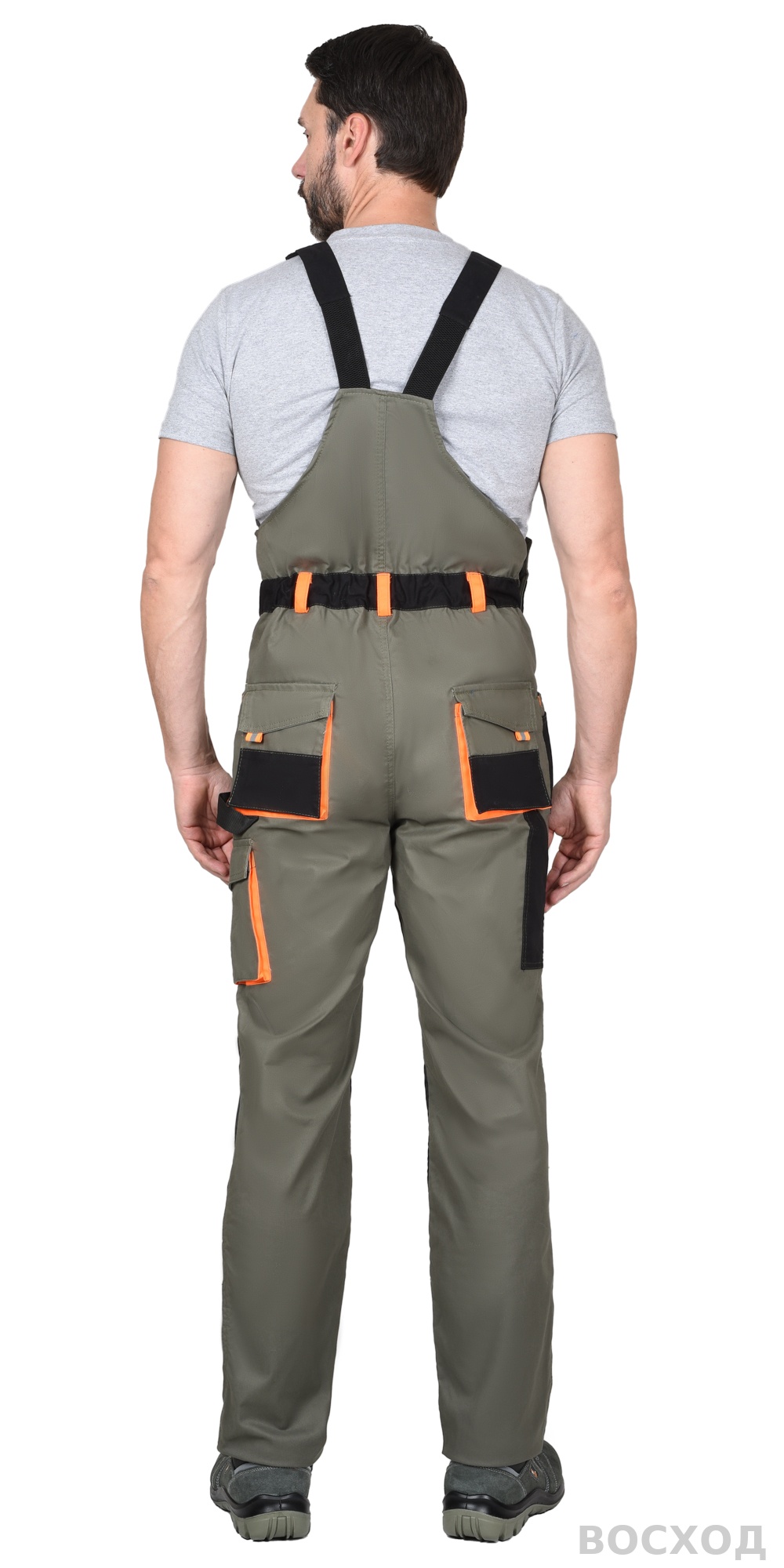 Костюм СИРИУС-МАНХЕТТЕН куртка кор., п/к с оранжевым и чер. тк. мех. стрейч пл 260 г/кв