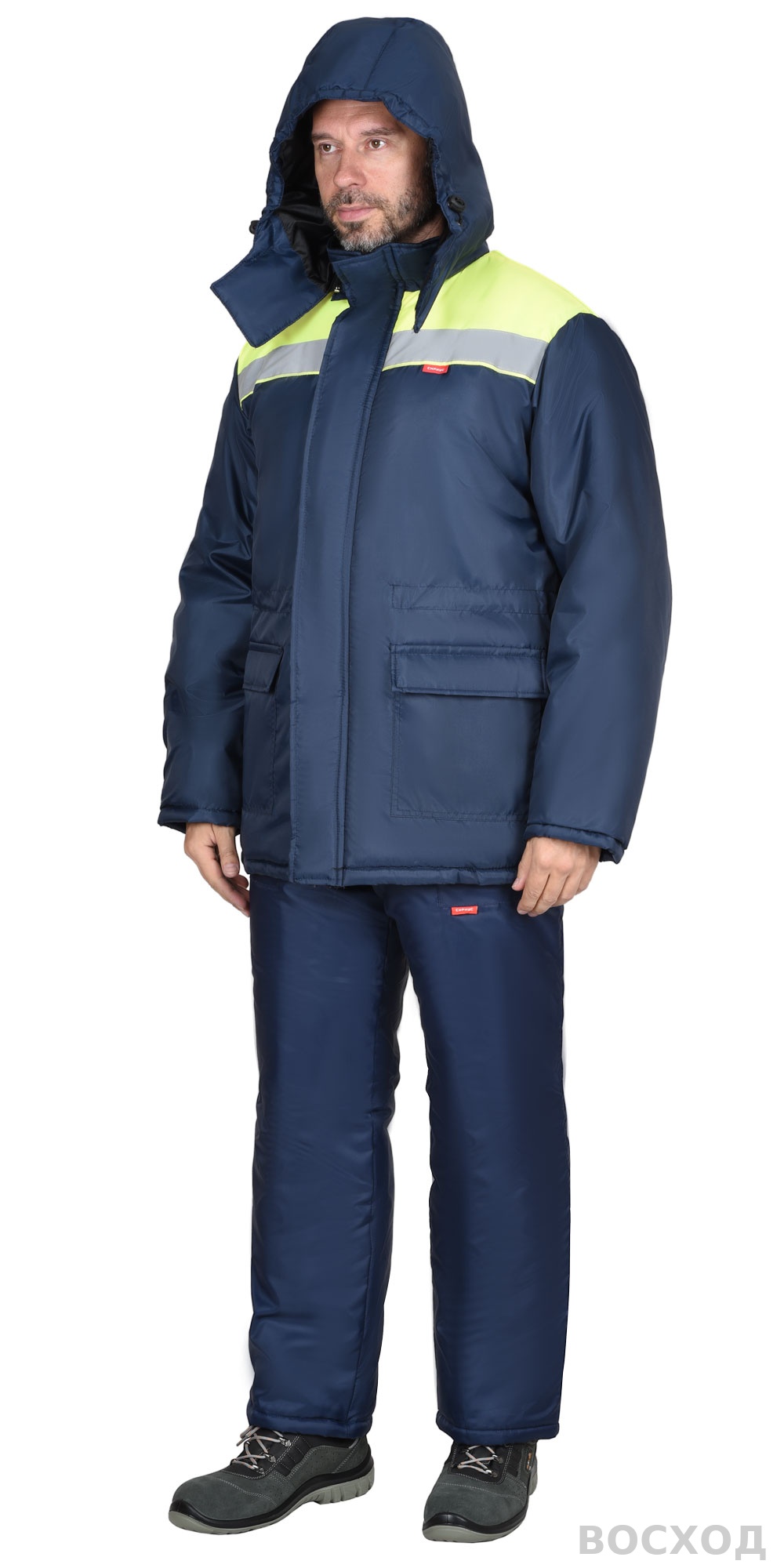 Куртка СИРИУС-БРИГАДИР темно-синяя с неоновым и СОП