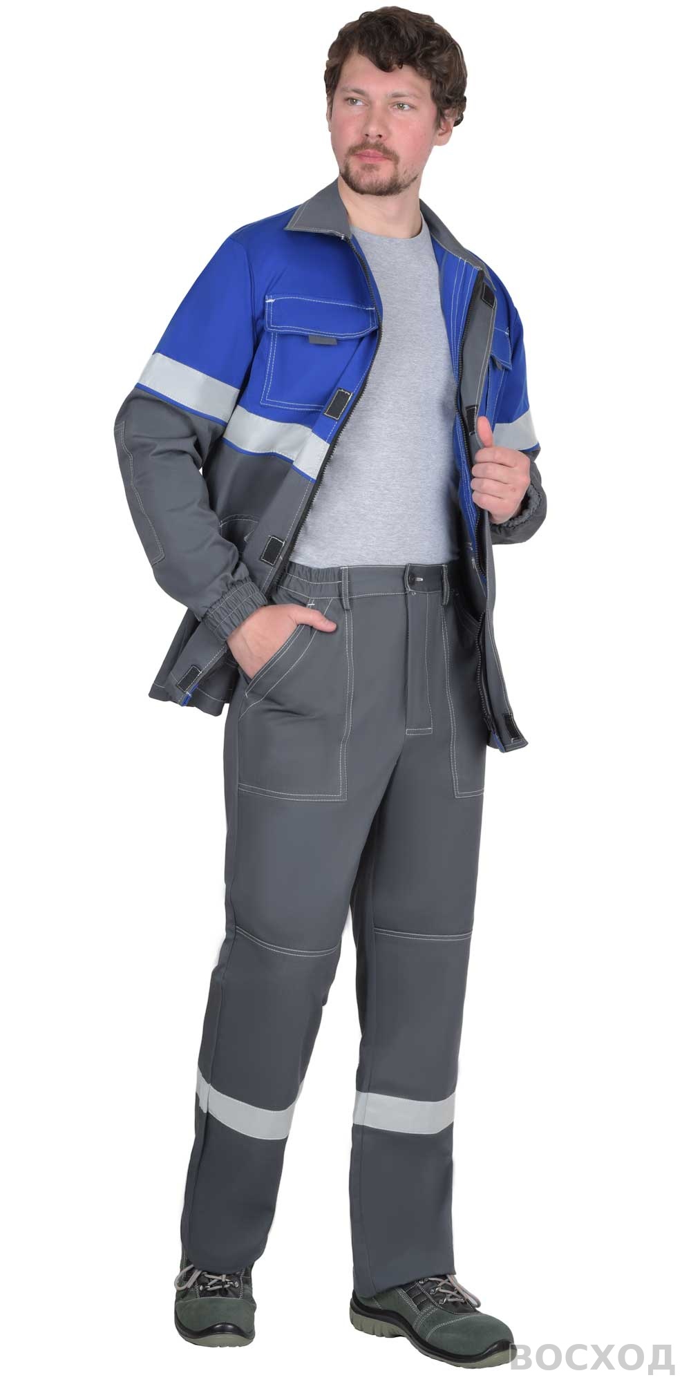 Костюм СИРИУС-САМОТЛОР-РОСС куртка, брюки с вас, 80% х/б, 20% п/э, антист. нить 250 г/кв.