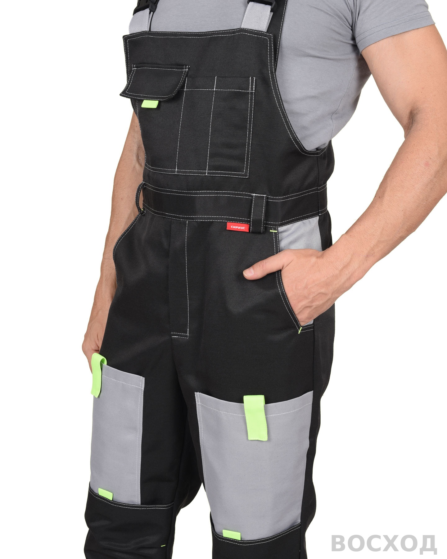 Костюм СИРИУС-ФАВОРИТ куртка, п/к черный со св.серым