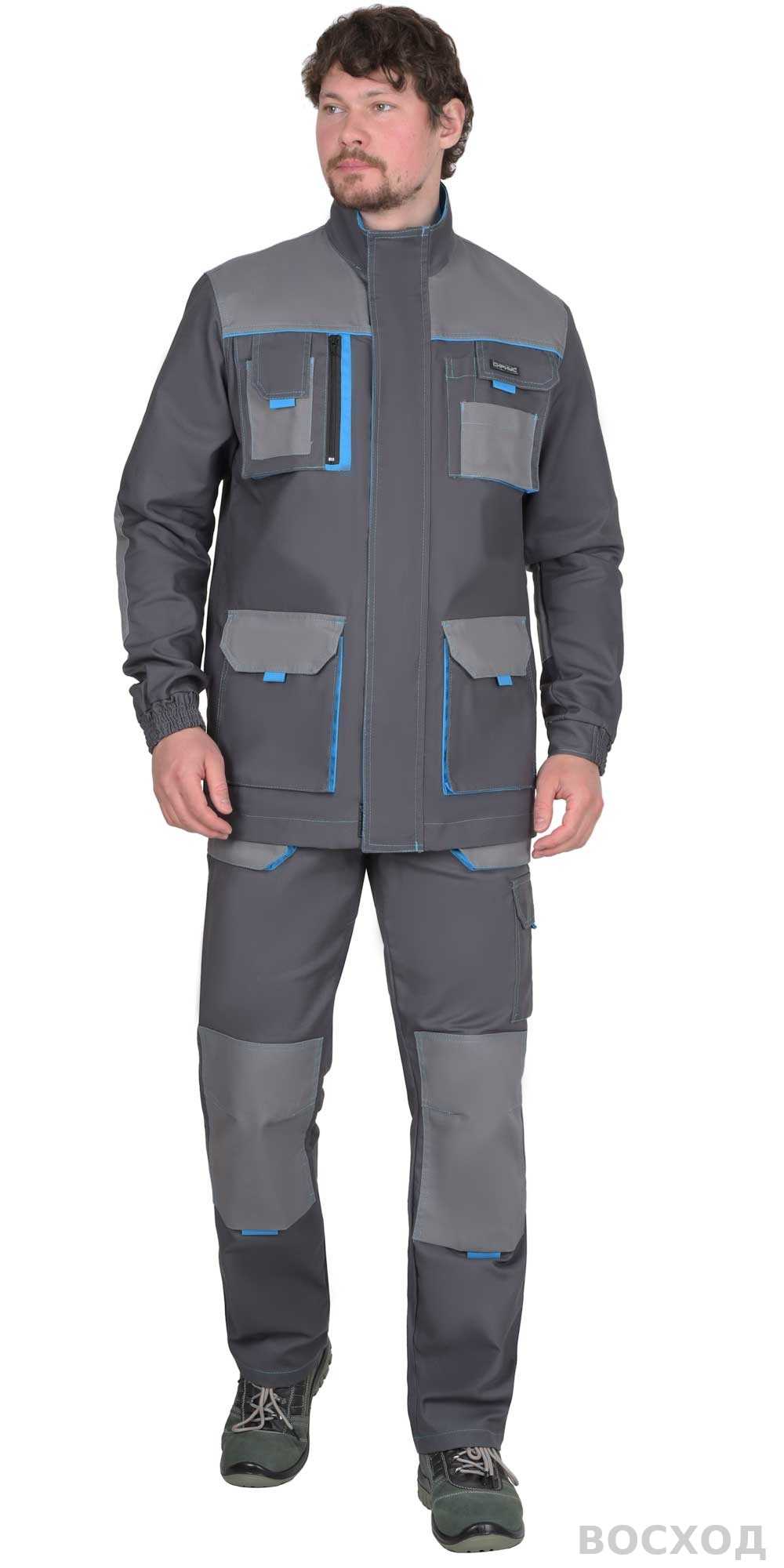 Куртка СИРИУС-ДВИН т. со ср.серым и голубой отделкой пл. 275 г/кв.м