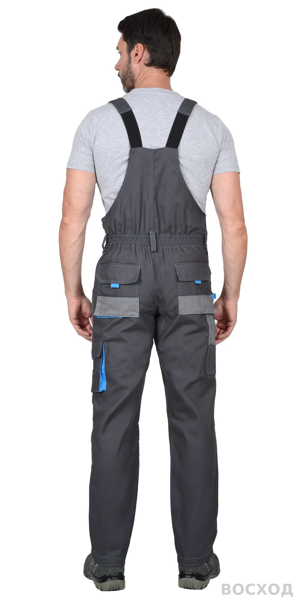 Костюм СИРИУС-ДВИН куртка, п/к т. со ср.серым и голубой отделкой пл. 275 г/кв.м