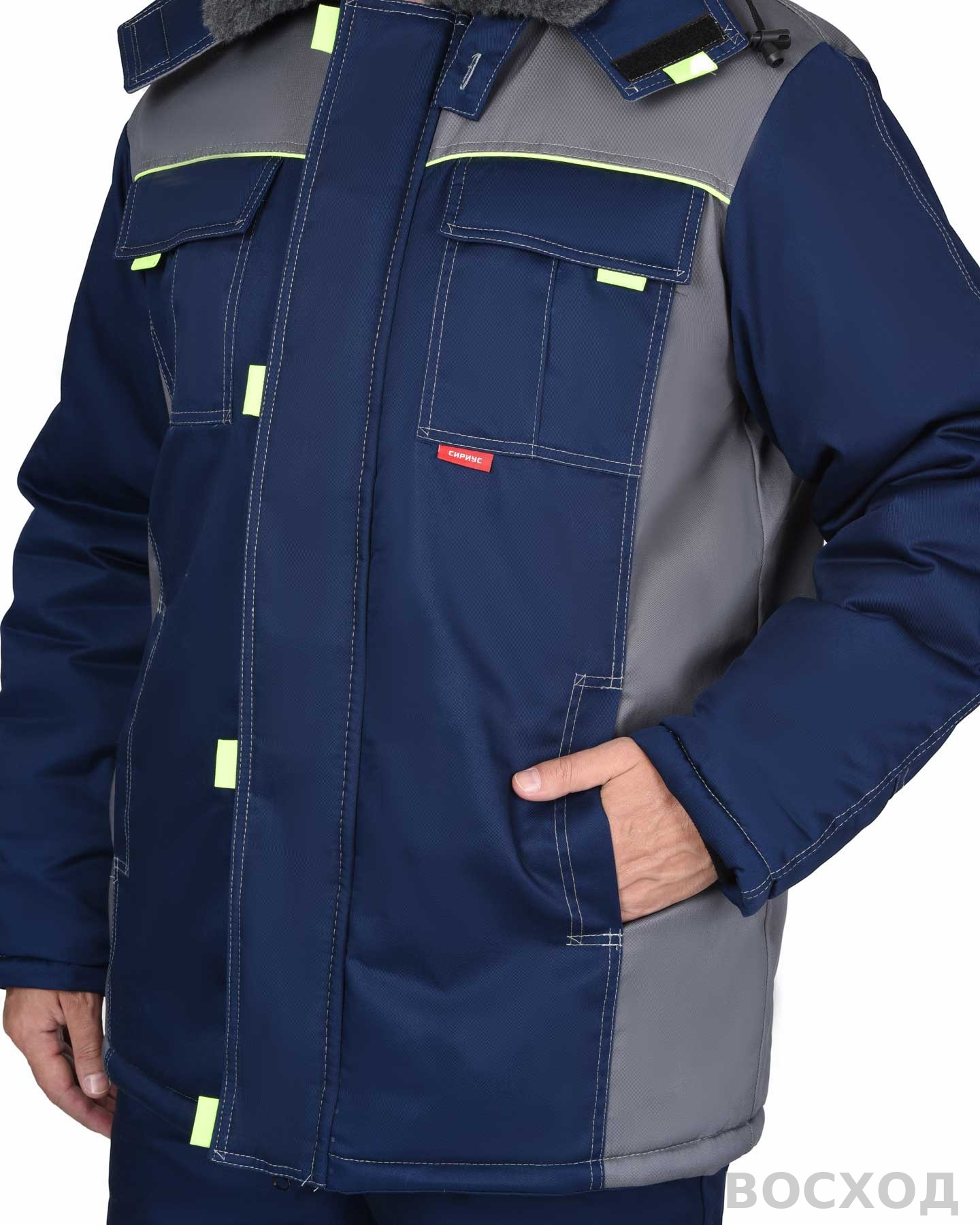 Костюм СИРИУС-ФАВОРИТ зимний: куртка, брюки т. со ср.серым