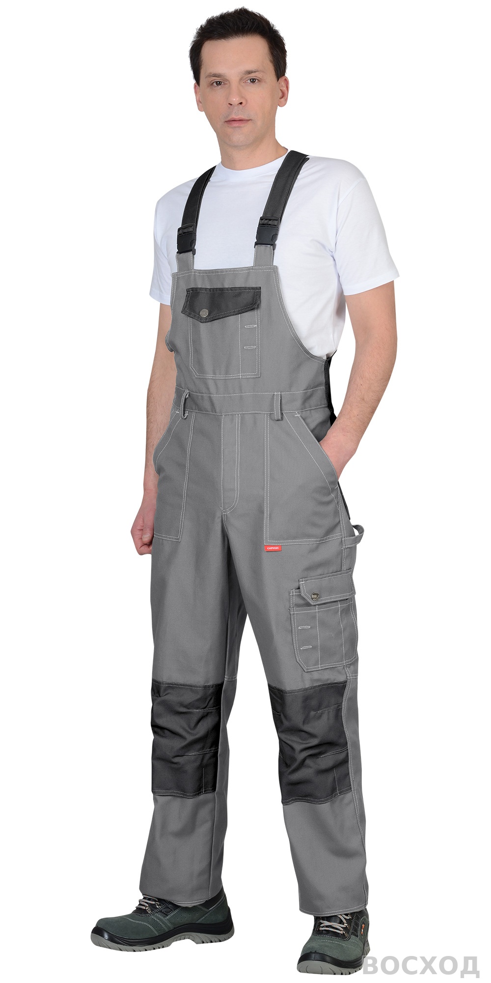 Костюм СИРИУС-ВЕСТ-ВОРК куртка кор., п/к, ср.серый с т.серым