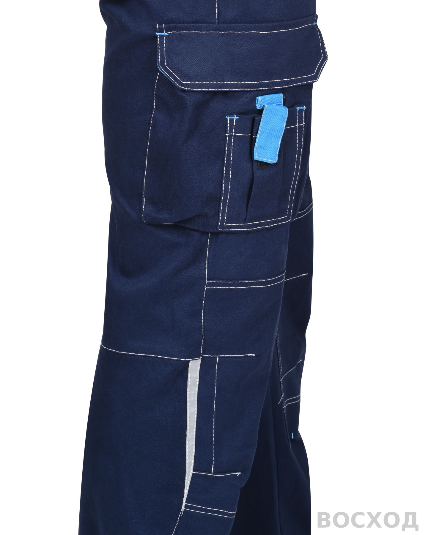 Костюм СИРИУС-ДЖЕТ куртка, полукомбинезон с голубым тк. мех. стрейч с ВО