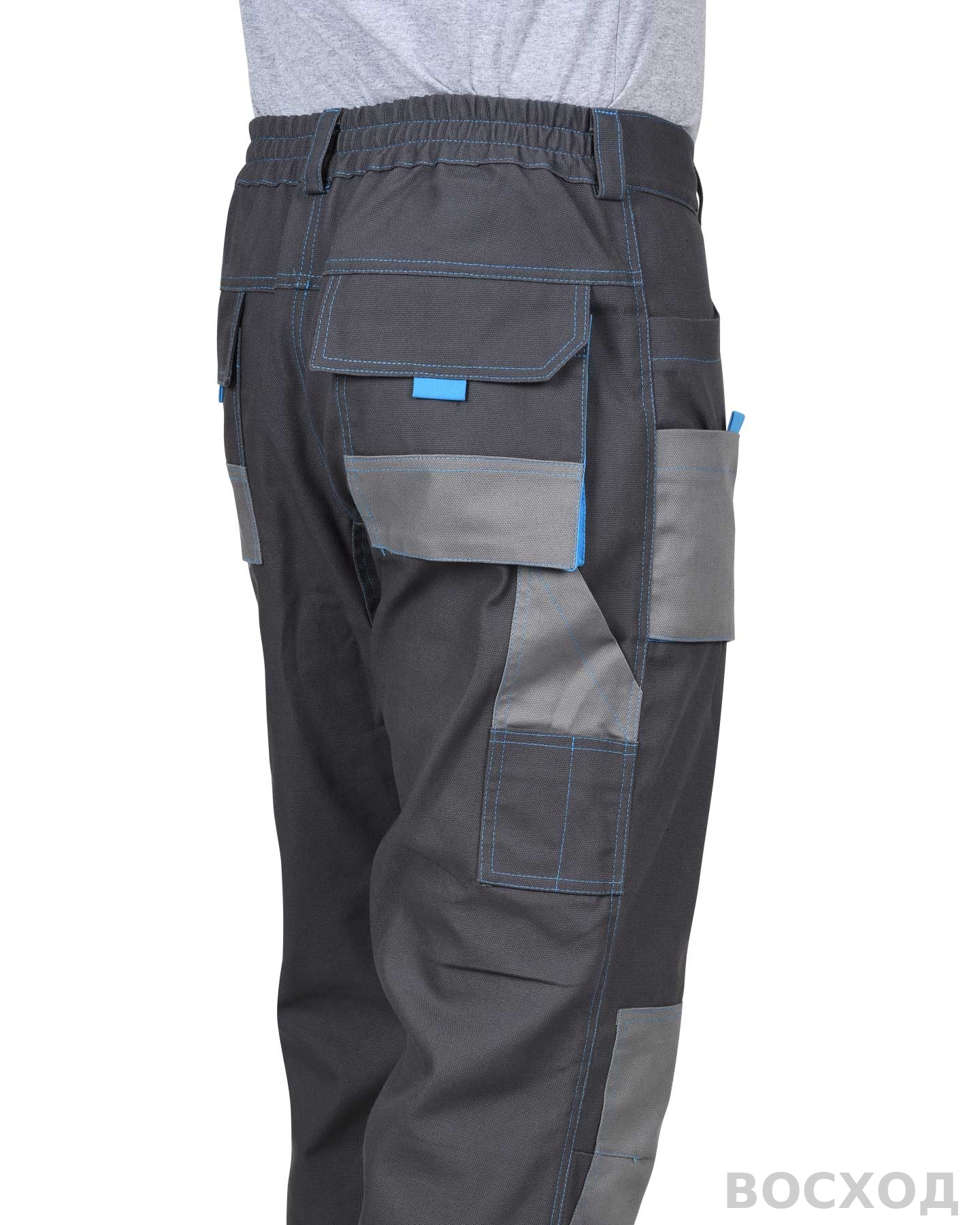 Костюм СИРИУС-ДВИН куртка, брюки т. со ср.серым и голубой отделкой пл. 275 г/кв.м