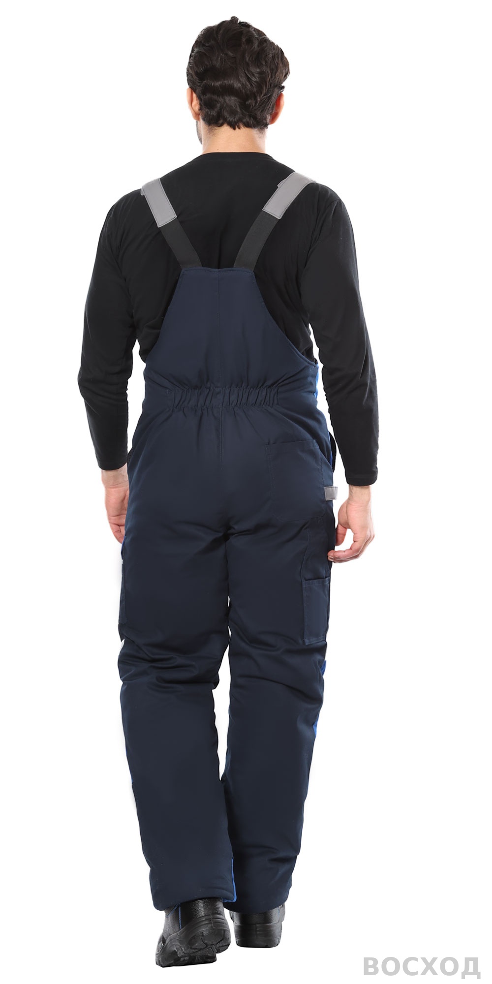 Костюм СИРИУС-ФАВОРИТ-МЕГА-РОСС зимний, куртка, п/к, тёмно- с васильковым, серым и СОП