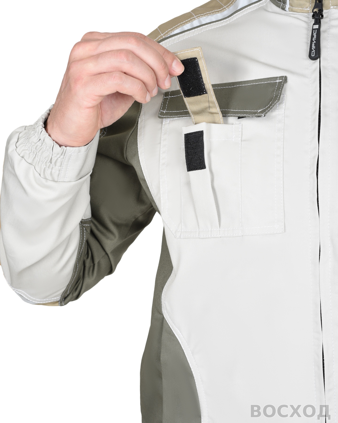 Костюм СИРИУС-КАСПИЙ куртка, брюки, с оливой, песочным и СОП