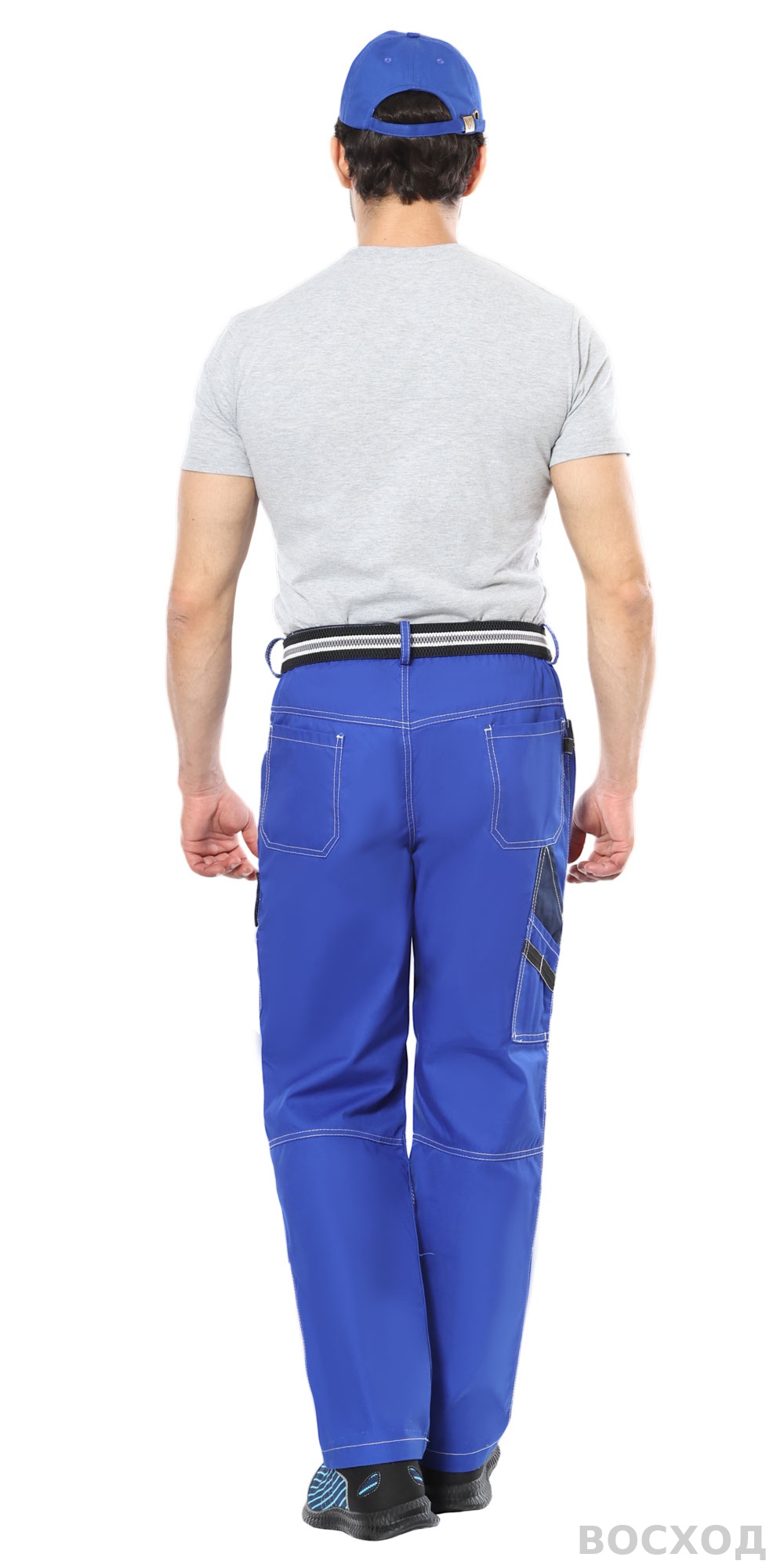 Брюки СИРИУС-ПРЕСТИЖ мужские летние васильковые с синим