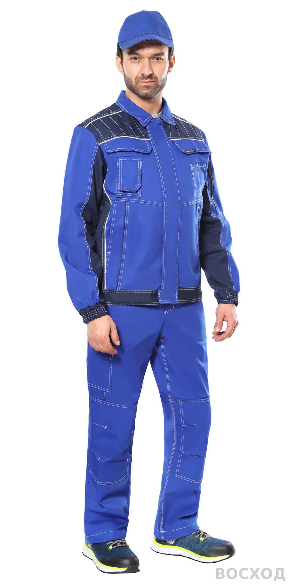 Куртка СИРИУС-ПРЕСТИЖ кор,. васильковая с синим, тк.Rodos (245гр/кв.м)