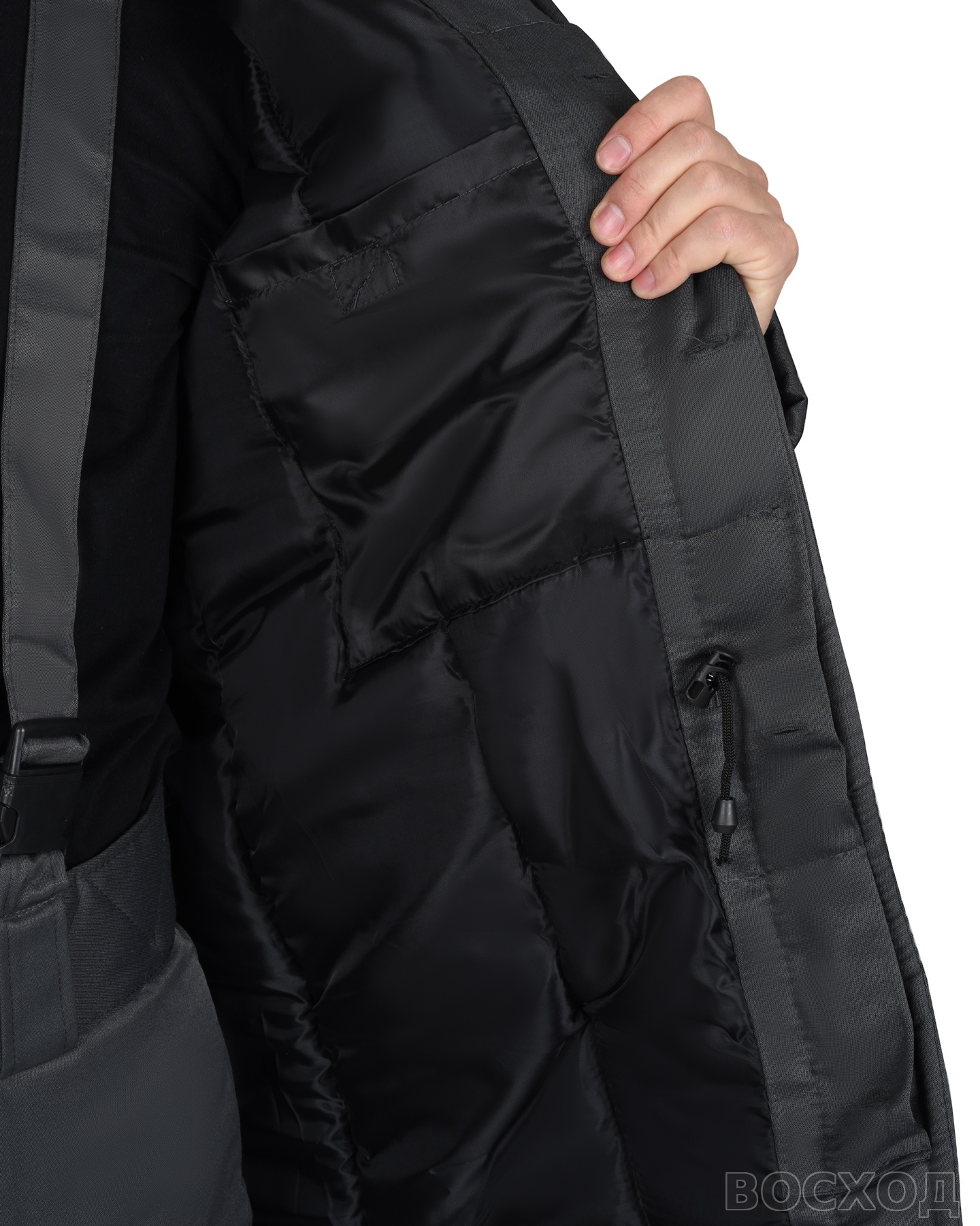 Куртка СИРИУС-БРИГАДИР мех. ворот, темно-серая с красным и СОП