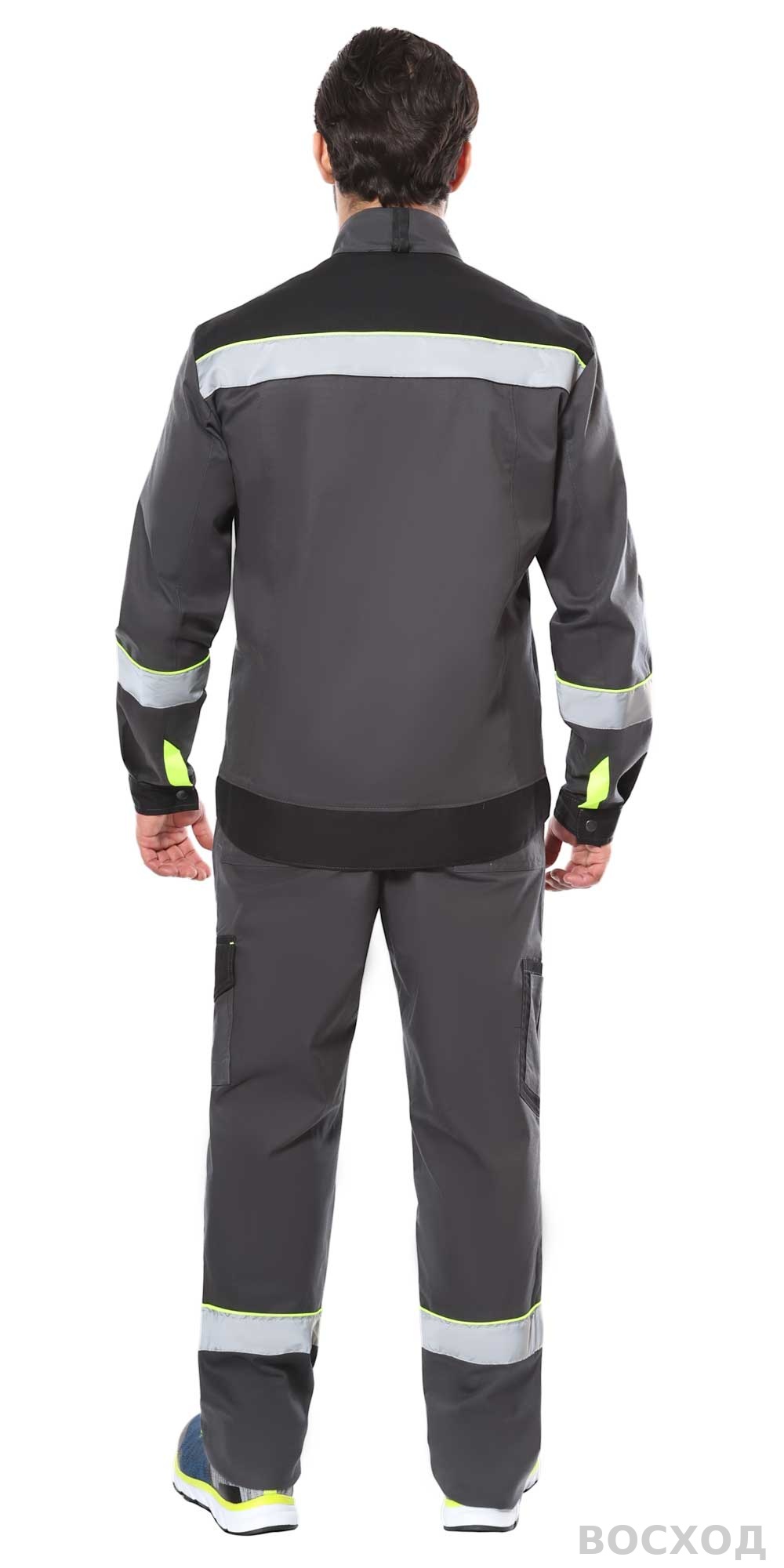 Костюм СИРИУС-ХОВАРД-РОСС куртка и полукомбинезон, т. с черным и лимонным кантом, СОП 50мм