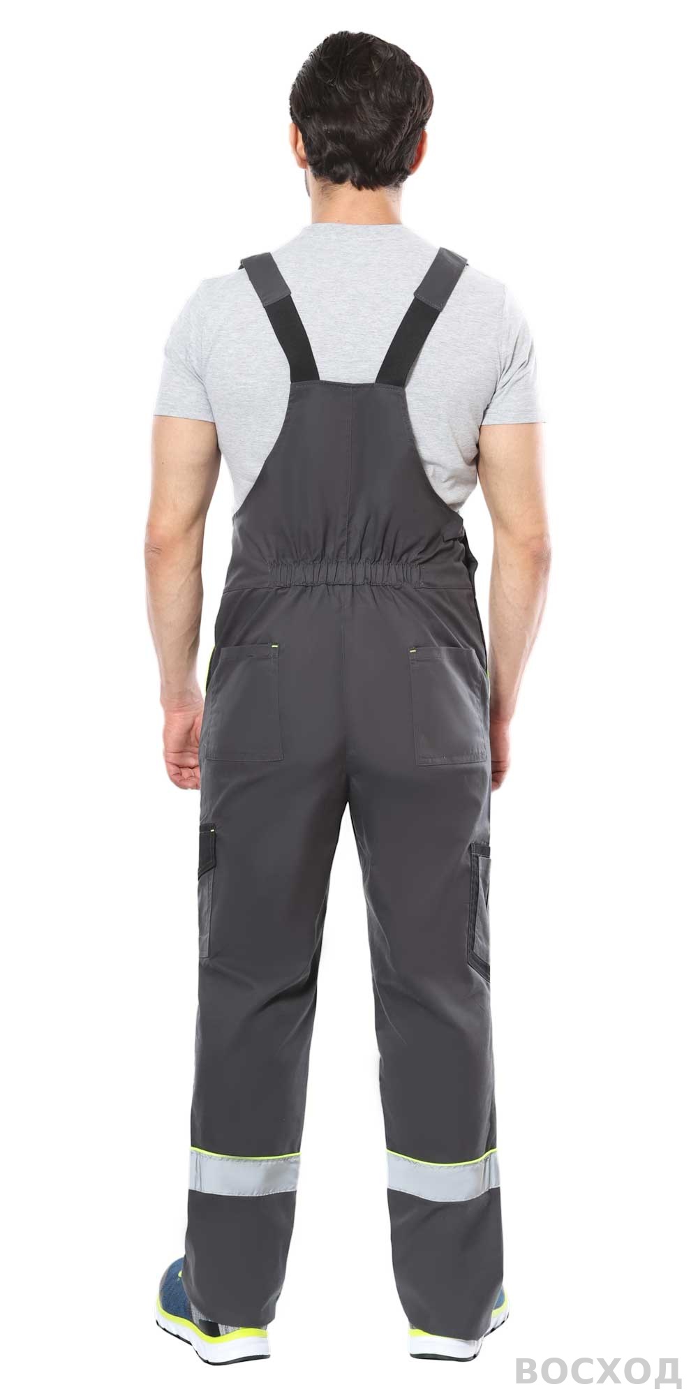 Костюм СИРИУС-ХОВАРД-РОСС куртка и полукомбинезон, т. с черным и лимонным кантом, СОП 50мм