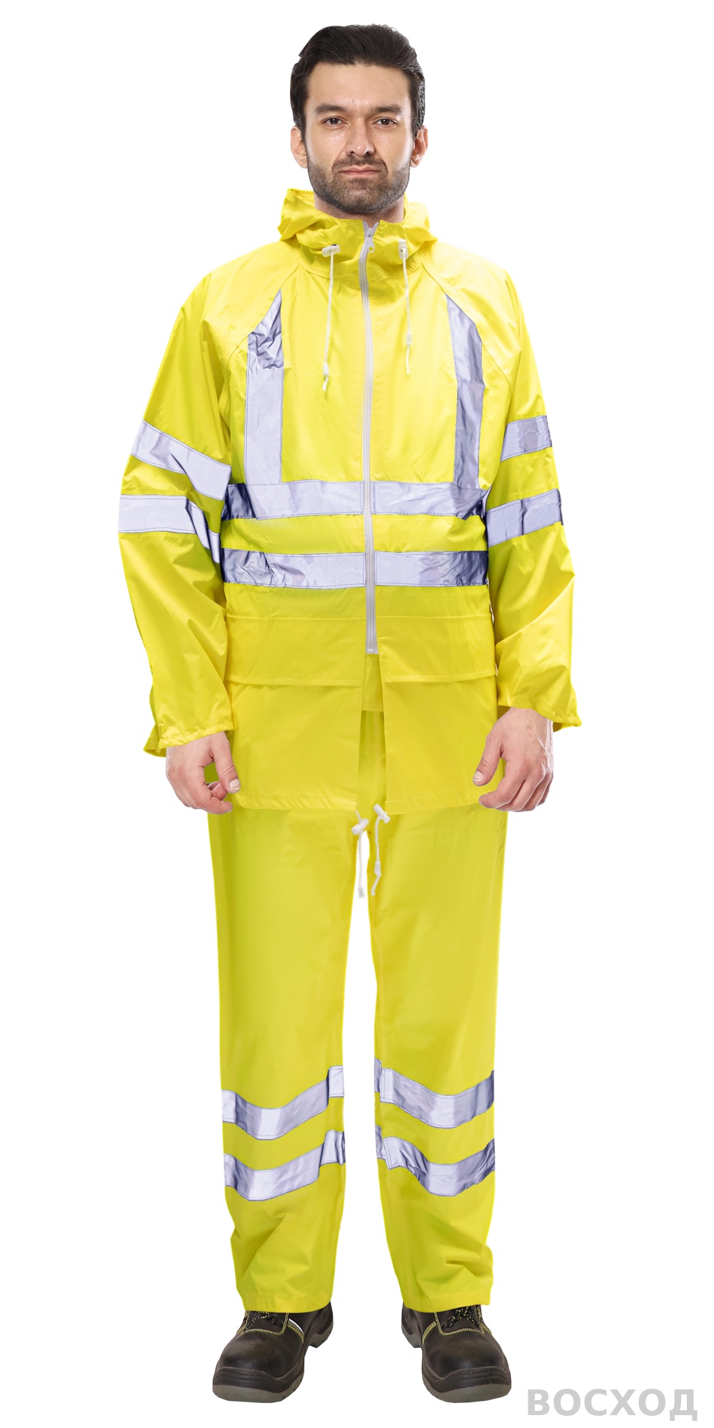 Костюм влагозащитный сигнальный с СОП SIRIUS Профи (225 гр/м2) (ЧЗ)